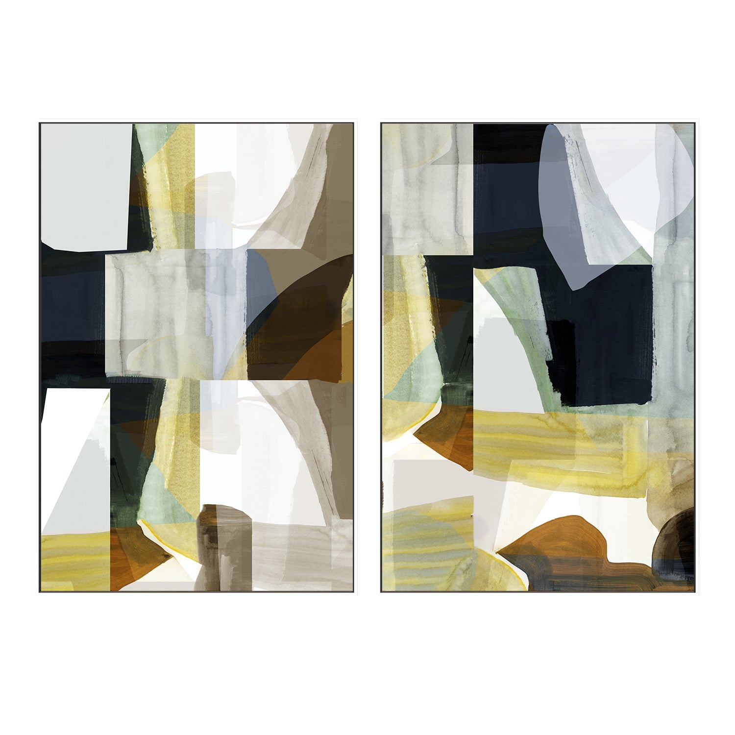 wall-art-print-canvas-poster-framed-A Fragmented Harmony , Style A & B , Set Of 2 , By Cartissi , By cartissi-4