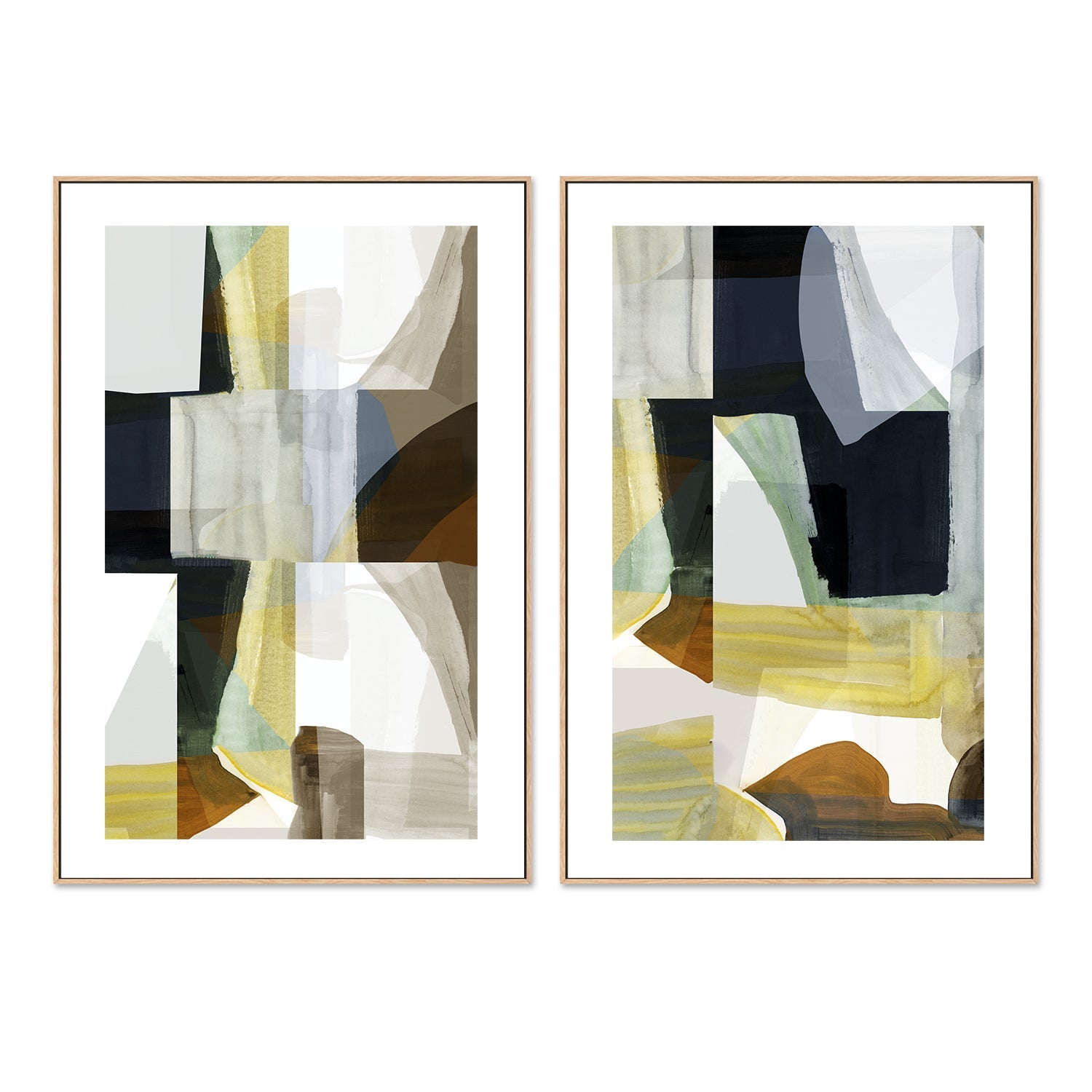 wall-art-print-canvas-poster-framed-A Fragmented Harmony , Style A & B , Set Of 2 , By Cartissi , By cartissi-5