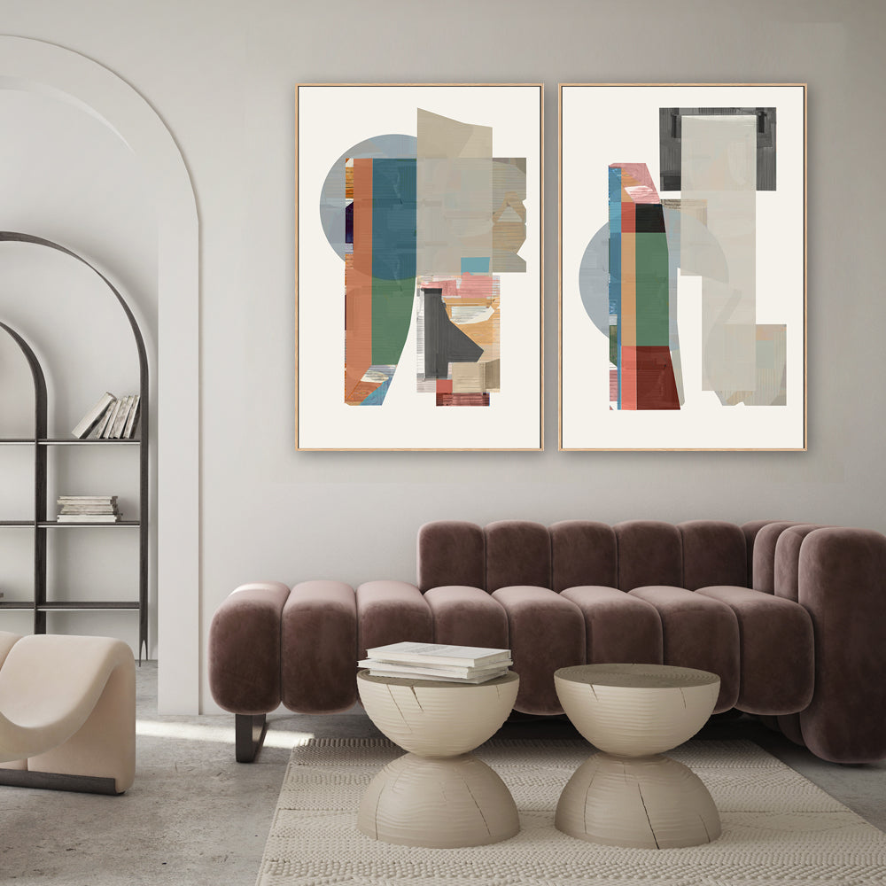 wall-art-print-canvas-poster-framed-A Land Lovers , Style A & B , Set Of 2 , By Cartissi , By cartissi-1