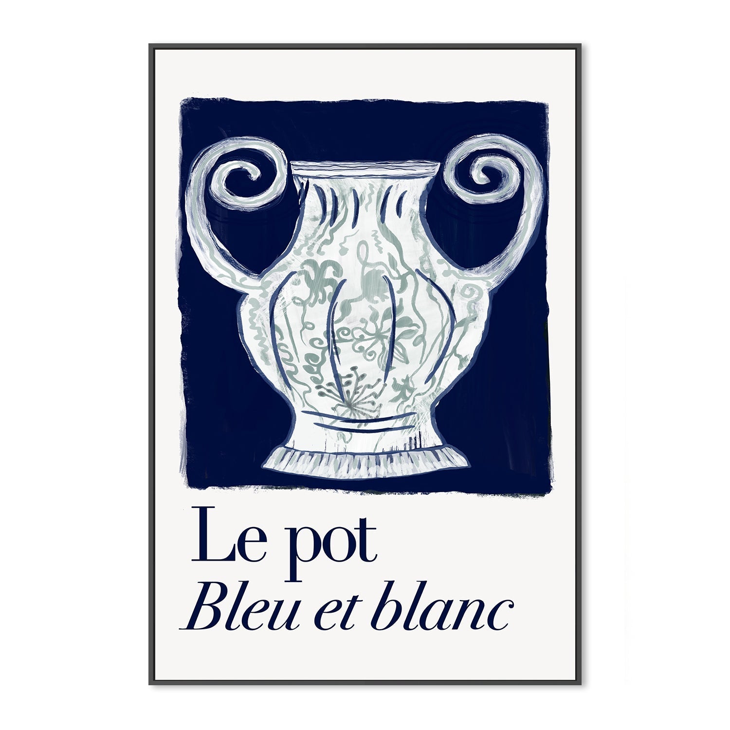 wall-art-print-canvas-poster-framed-A Le pot Bleu et Blanc , By Cartissi , By cartissi-3
