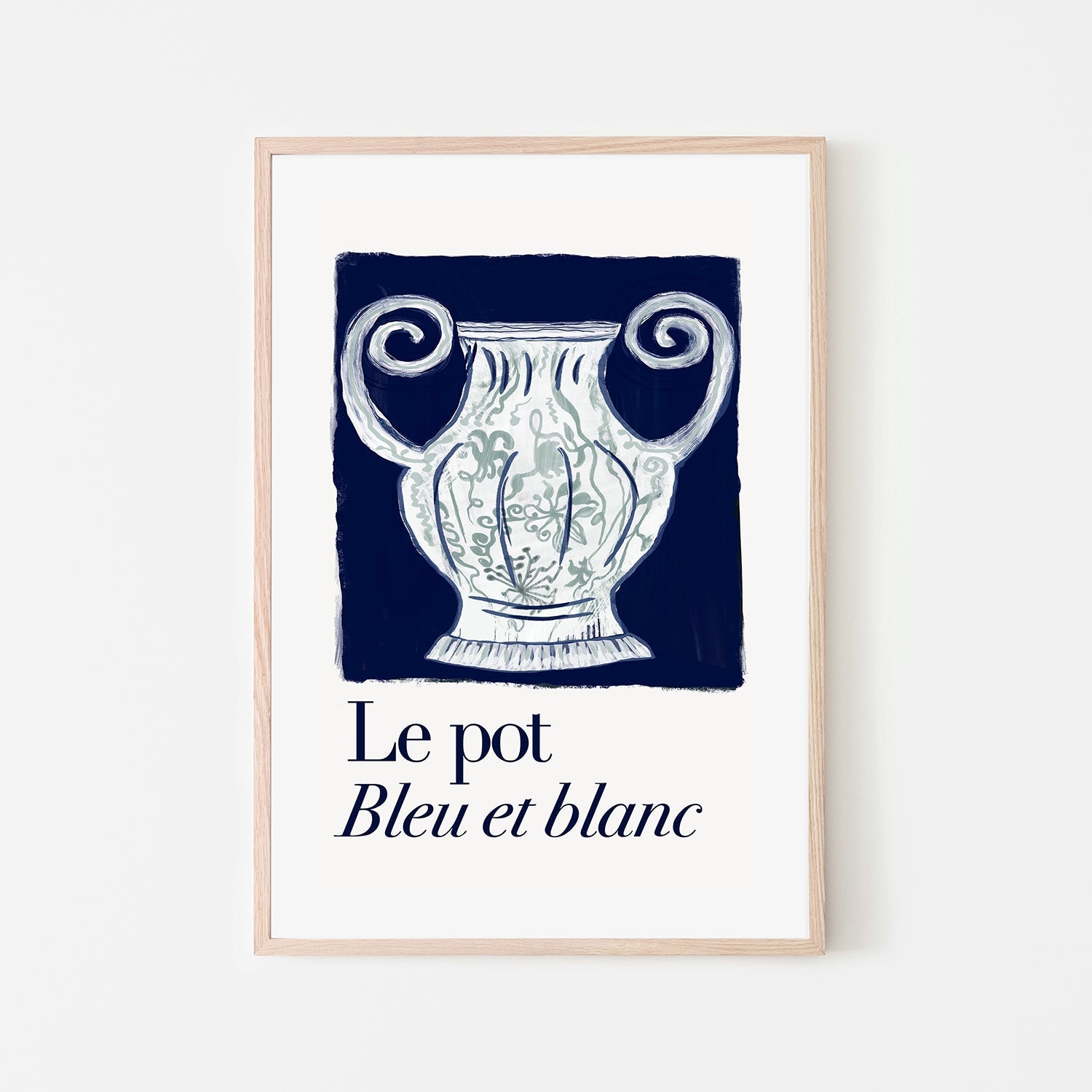 wall-art-print-canvas-poster-framed-A Le pot Bleu et Blanc , By Cartissi , By cartissi-6