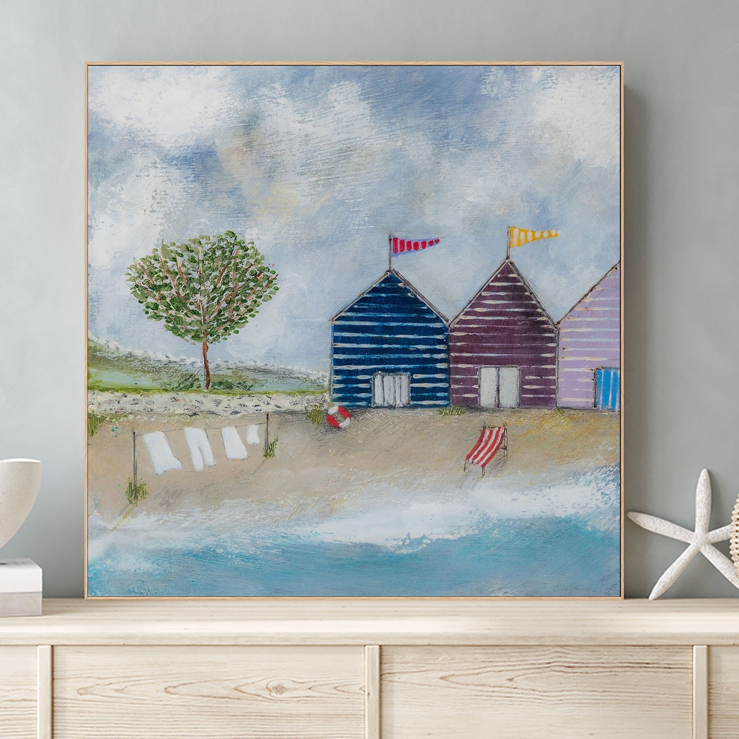 wall-art-print-canvas-poster-framed-A Long Beach Day, Style A , By Louise O'Hara-2