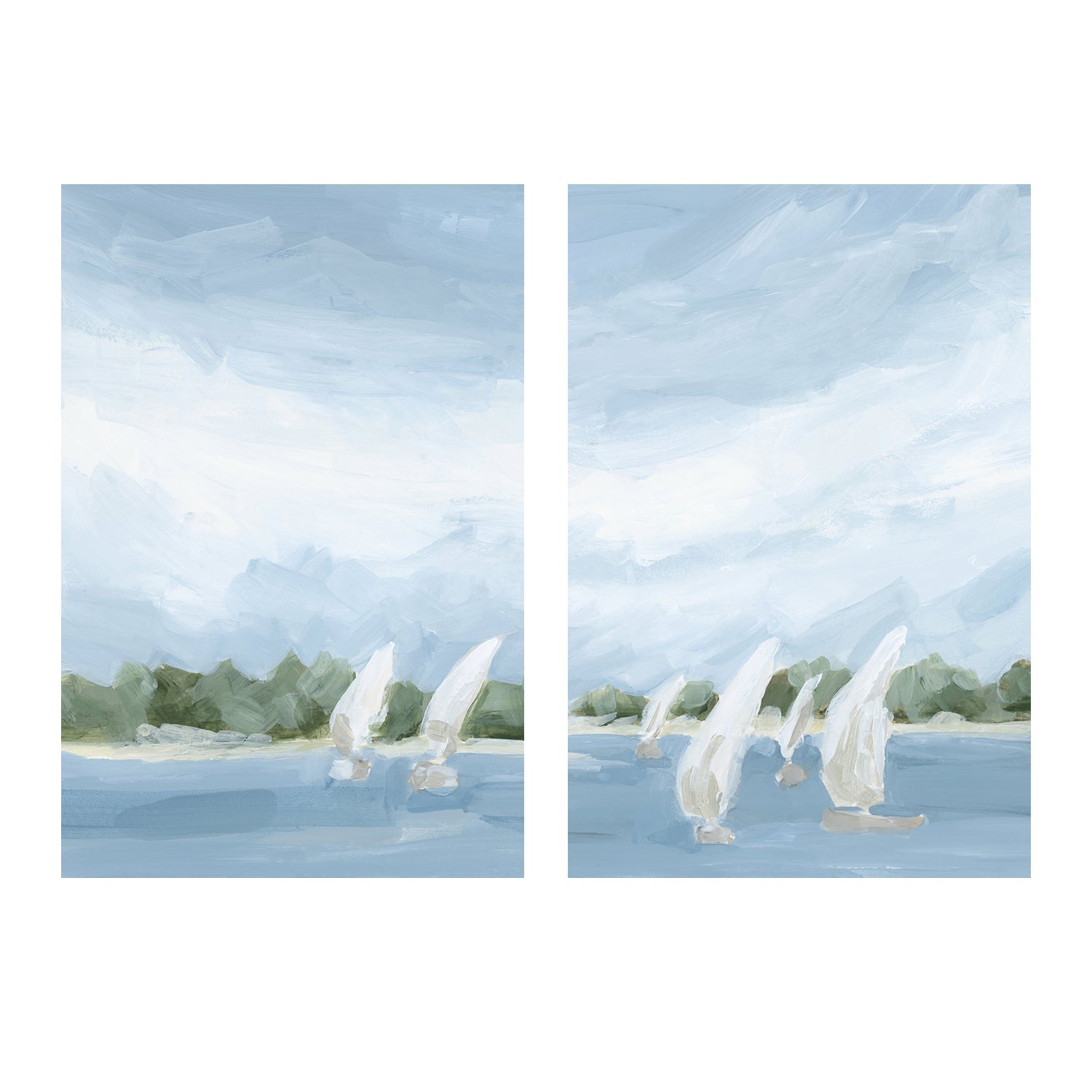 wall-art-print-canvas-poster-framed-A Peaceful Sail , Style A & B , Set Of 2 , By Jetty Home-1