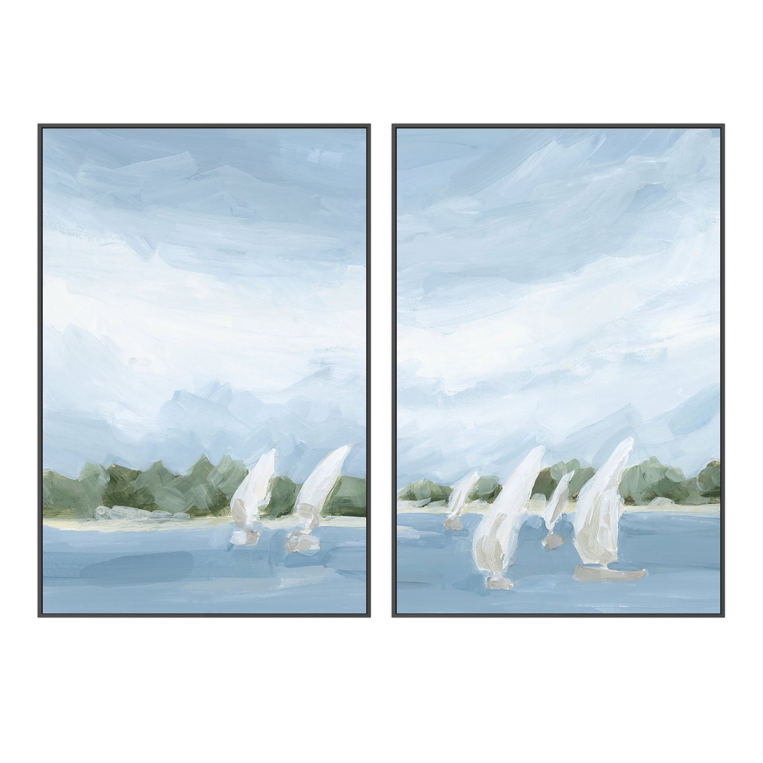 wall-art-print-canvas-poster-framed-A Peaceful Sail , Style A & B , Set Of 2 , By Jetty Home-3