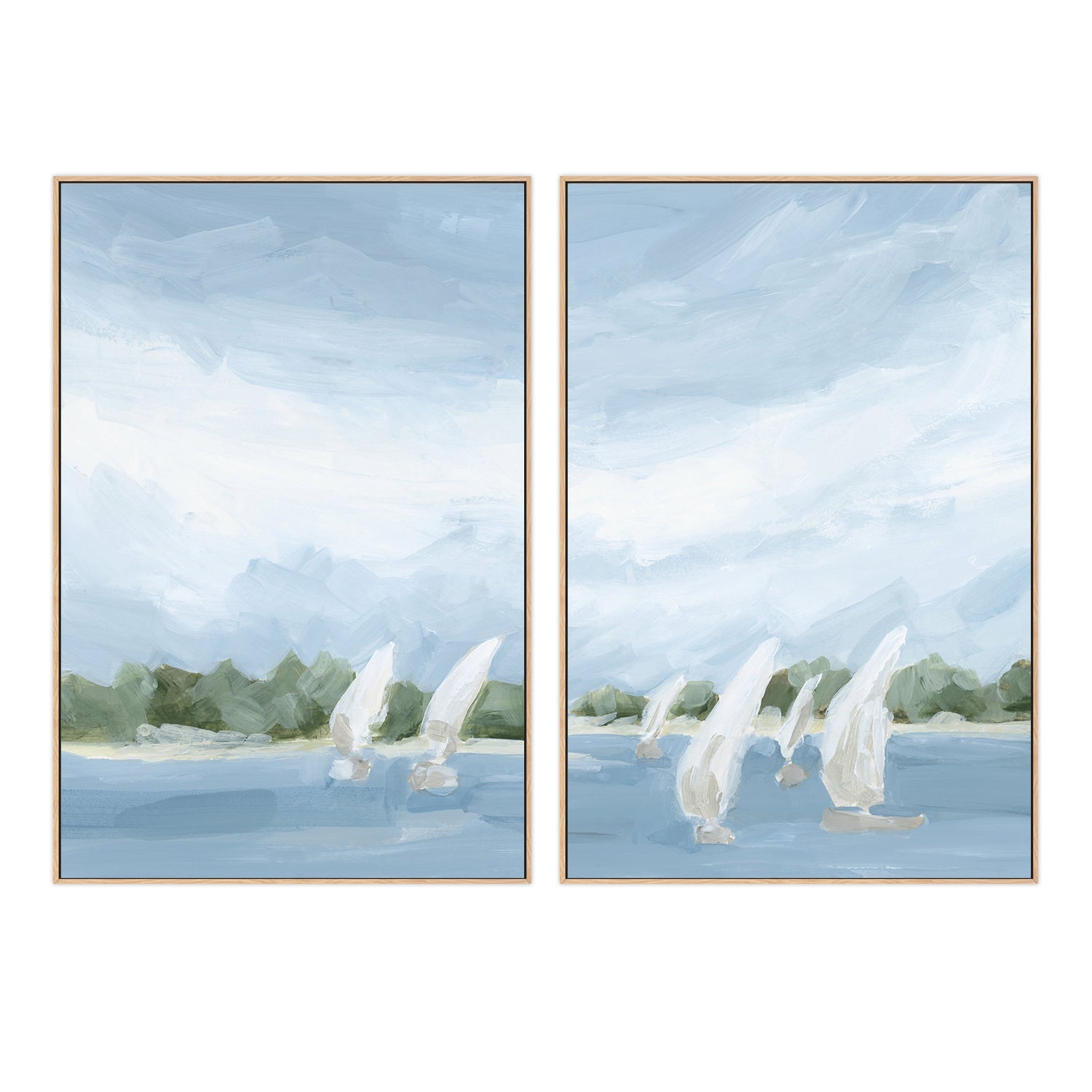 wall-art-print-canvas-poster-framed-A Peaceful Sail , Style A & B , Set Of 2 , By Jetty Home-4