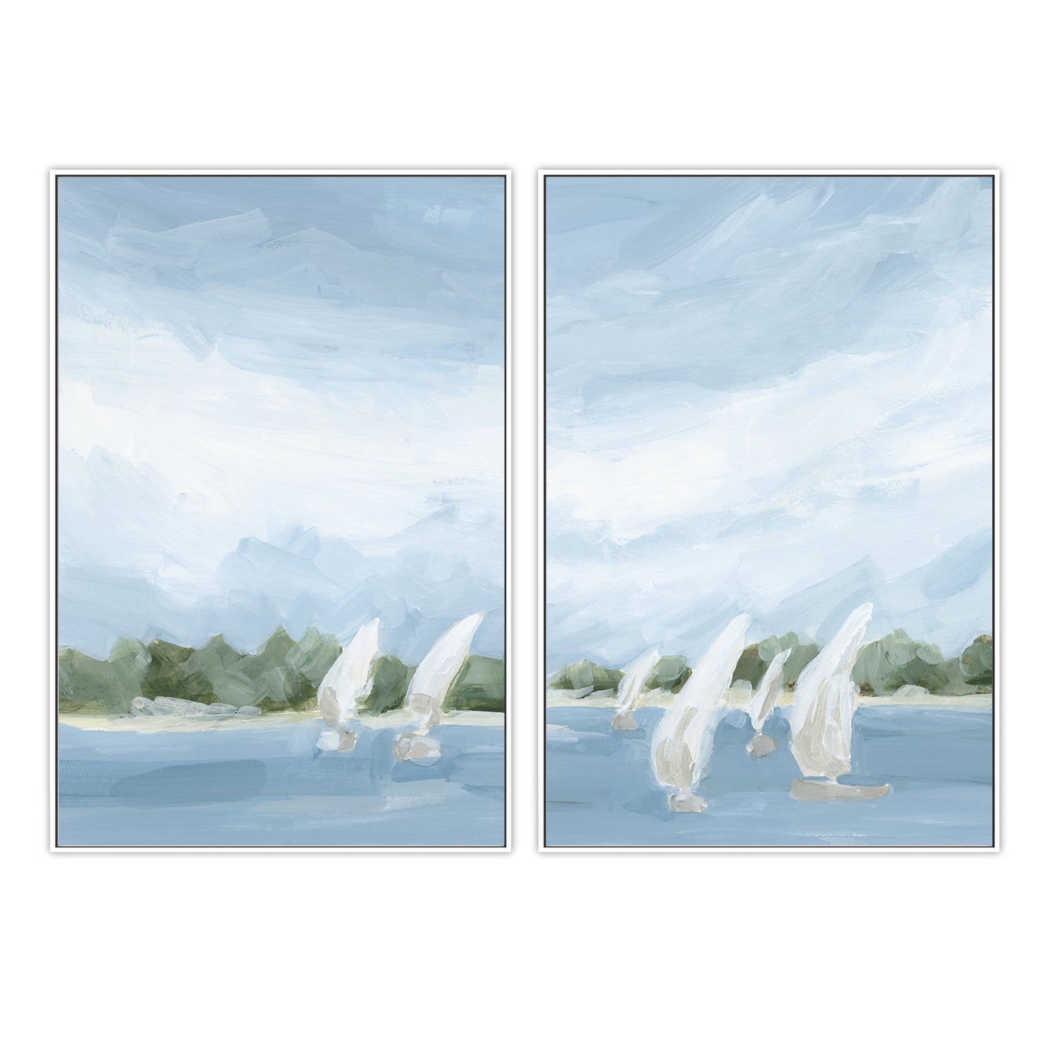 wall-art-print-canvas-poster-framed-A Peaceful Sail , Style A & B , Set Of 2 , By Jetty Home-5
