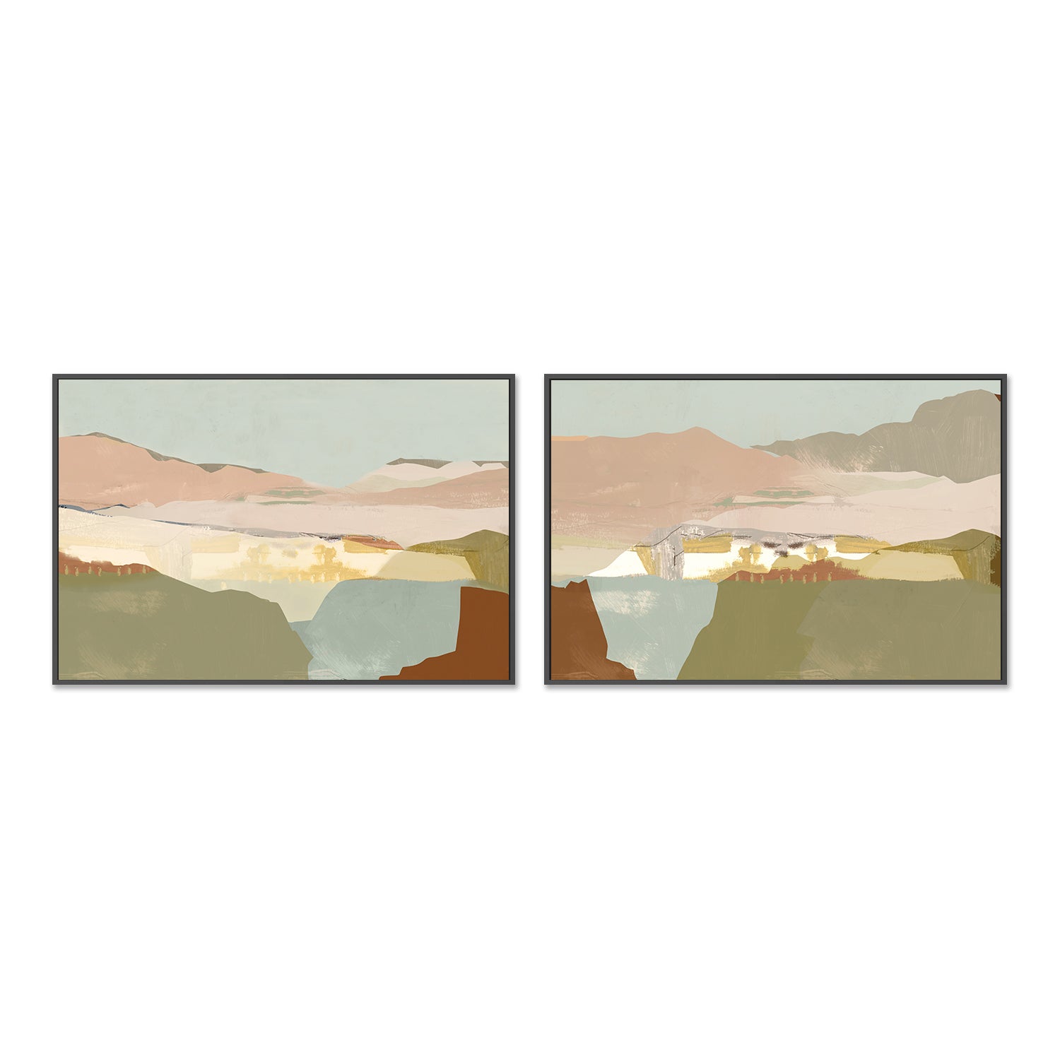 wall-art-print-canvas-poster-framed-A Pink Sandy Dunes , Style A & B, Set Of 2 , By Cartissi , By cartissi-2