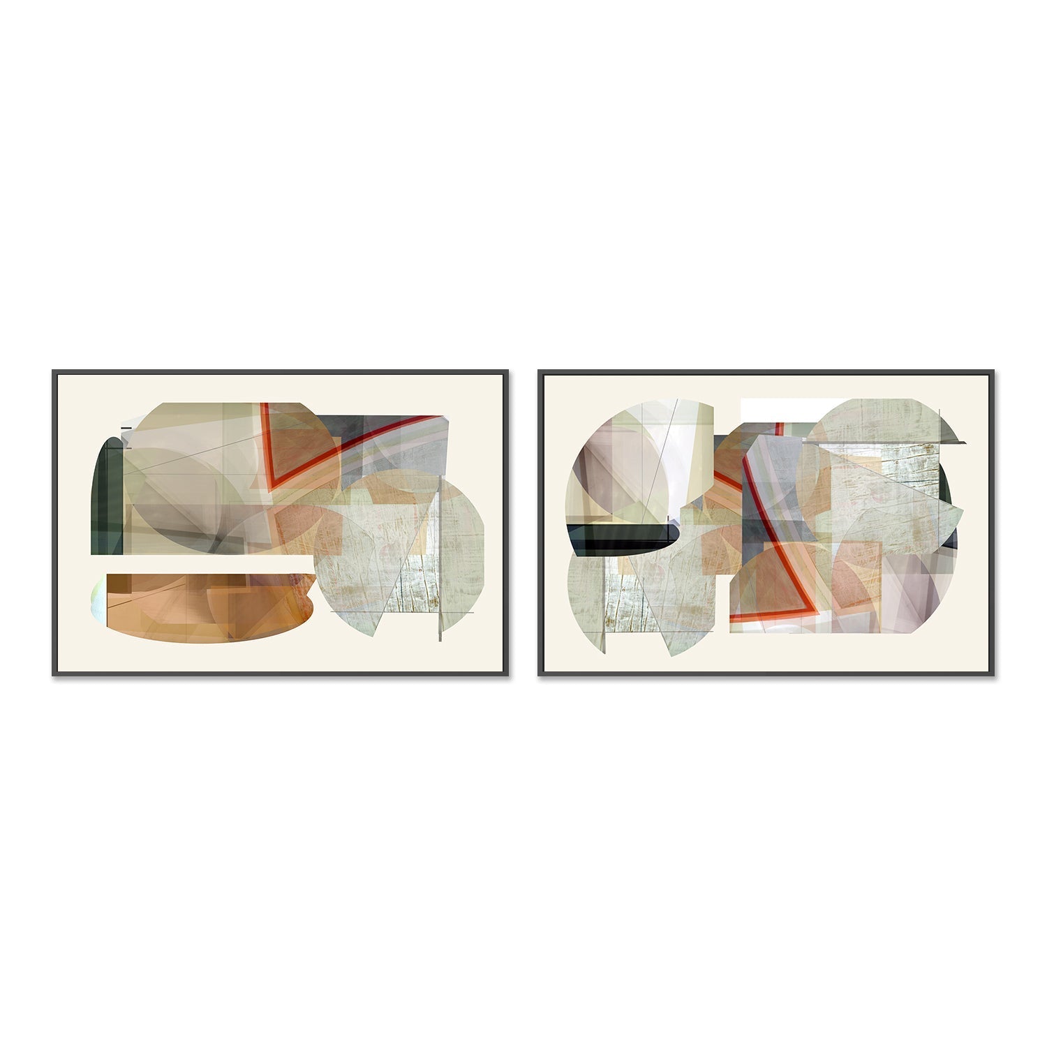 wall-art-print-canvas-poster-framed-A Texture Shapes , Style A & B, Set Of 2 , By Cartissi , By cartissi-2