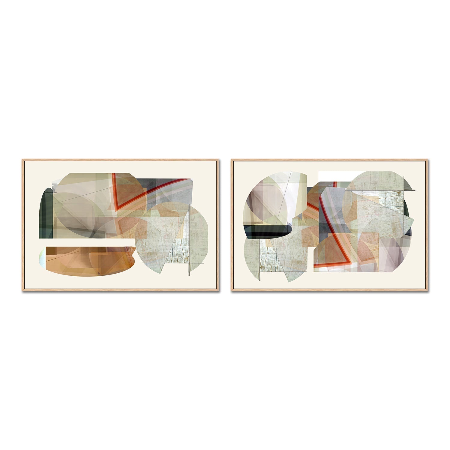 wall-art-print-canvas-poster-framed-A Texture Shapes , Style A & B, Set Of 2 , By Cartissi , By cartissi-3