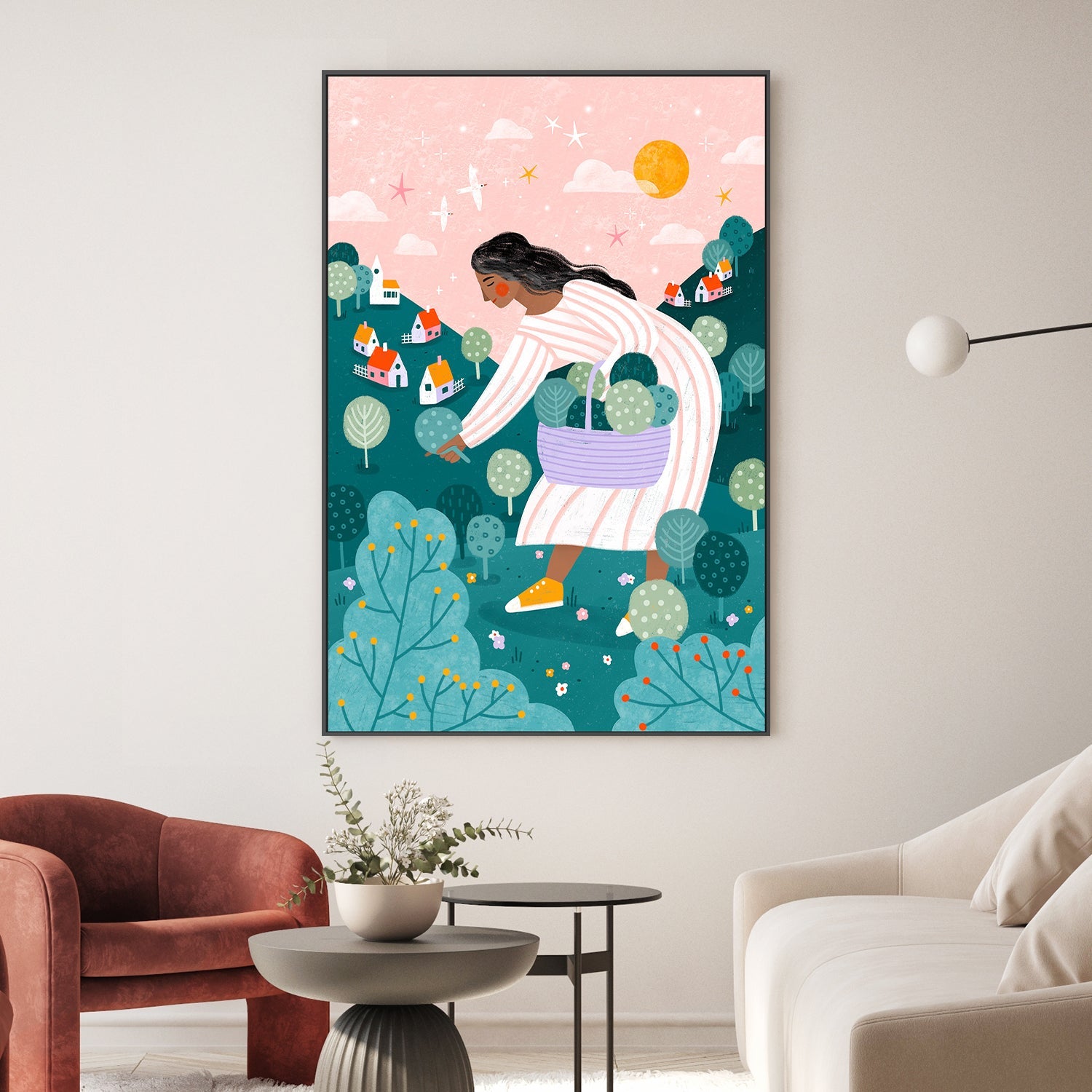 wall-art-print-canvas-poster-framed-A Woman Tree Picking-2