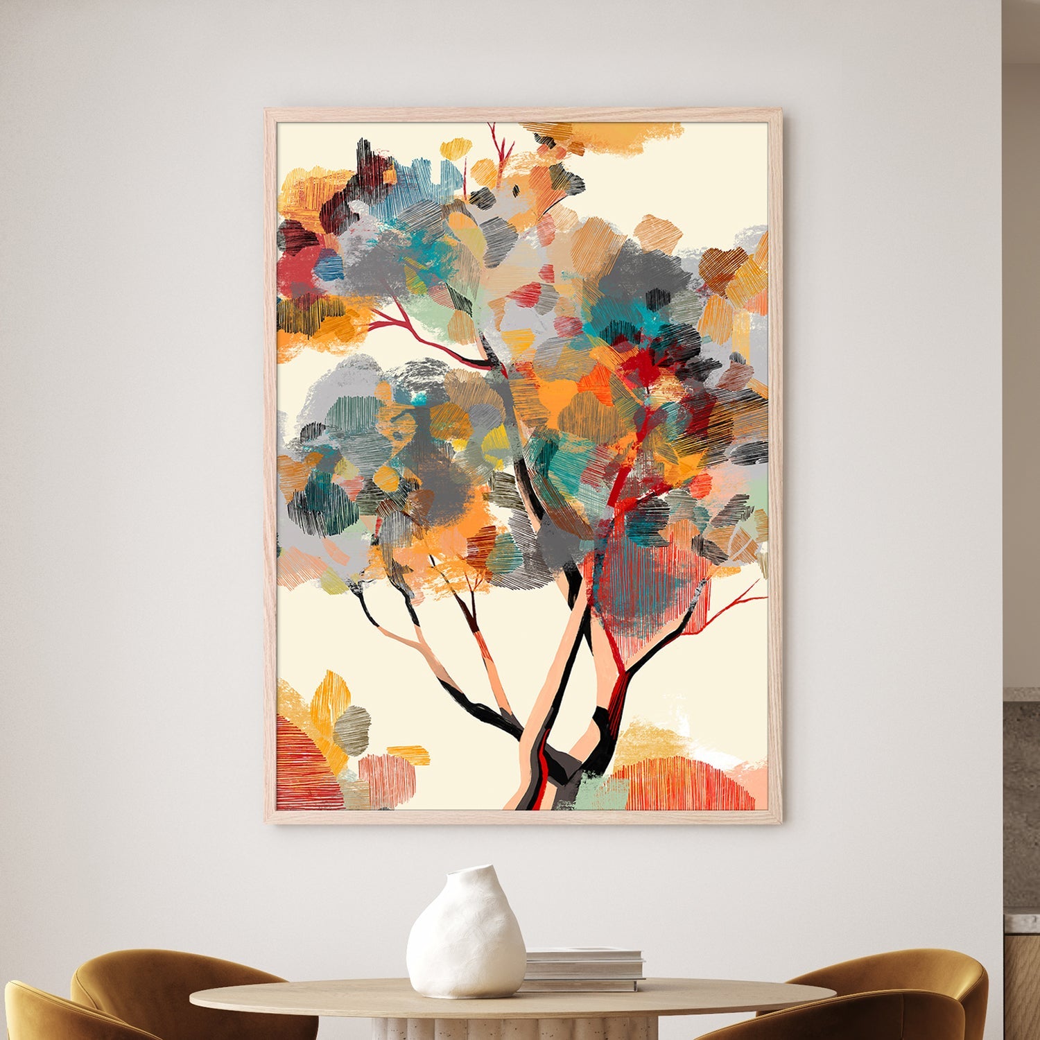 wall-art-print-canvas-poster-framed-Abstract Autumn Tree-2
