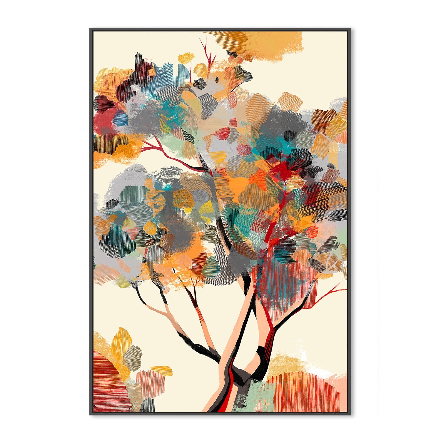 wall-art-print-canvas-poster-framed-Abstract Autumn Tree-3