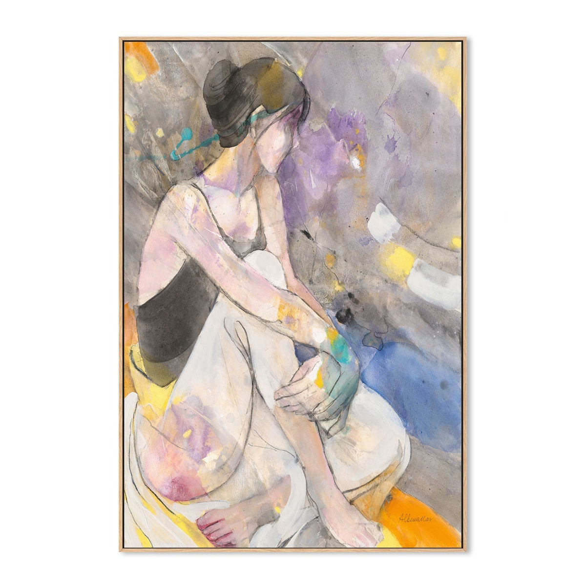 wall-art-print-canvas-poster-framed-Abstract Ballerina, Style A , By Albena Hristova-GIOIA-WALL-ART