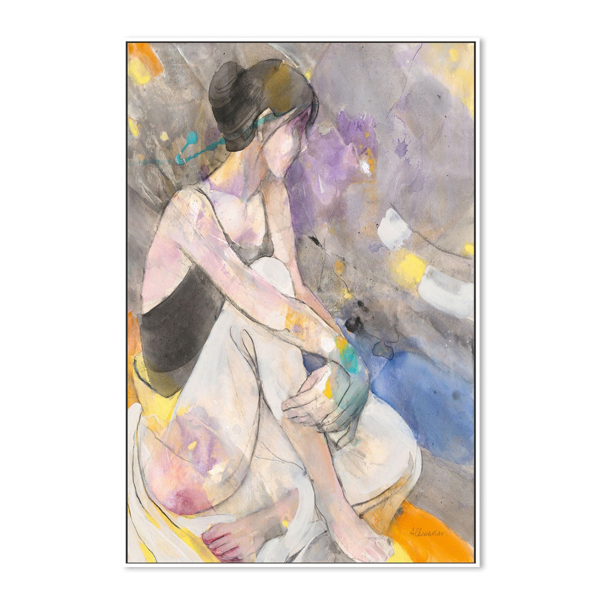 wall-art-print-canvas-poster-framed-Abstract Ballerina, Style A , By Albena Hristova-GIOIA-WALL-ART
