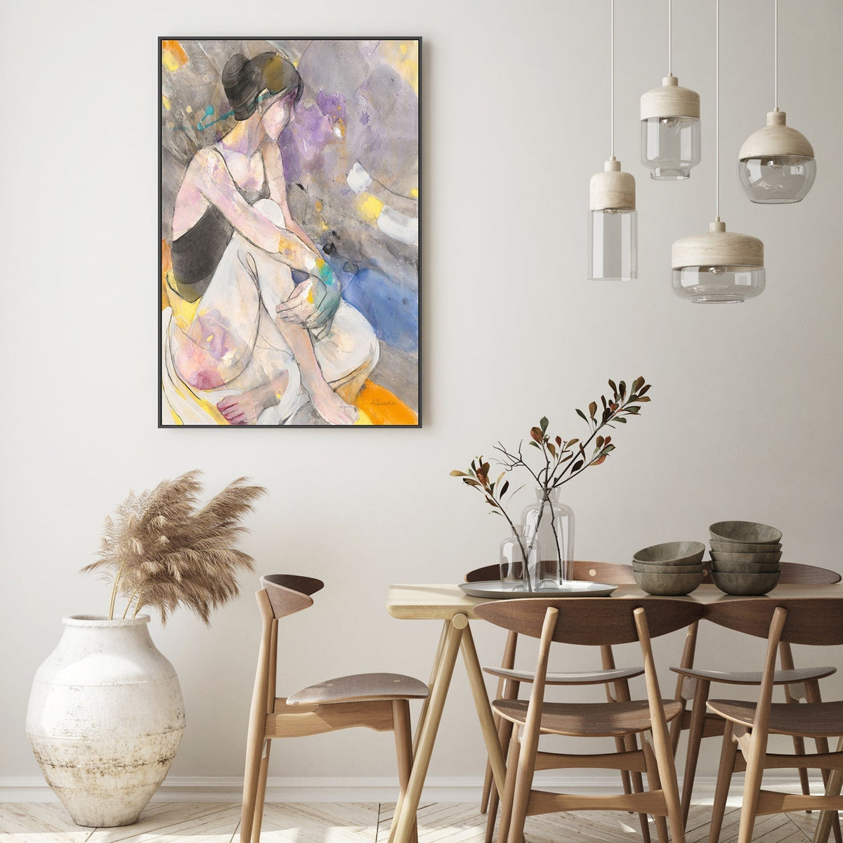 wall-art-print-canvas-poster-framed-Abstract Ballerina, Style A , By Albena Hristova-GIOIA-WALL-ART