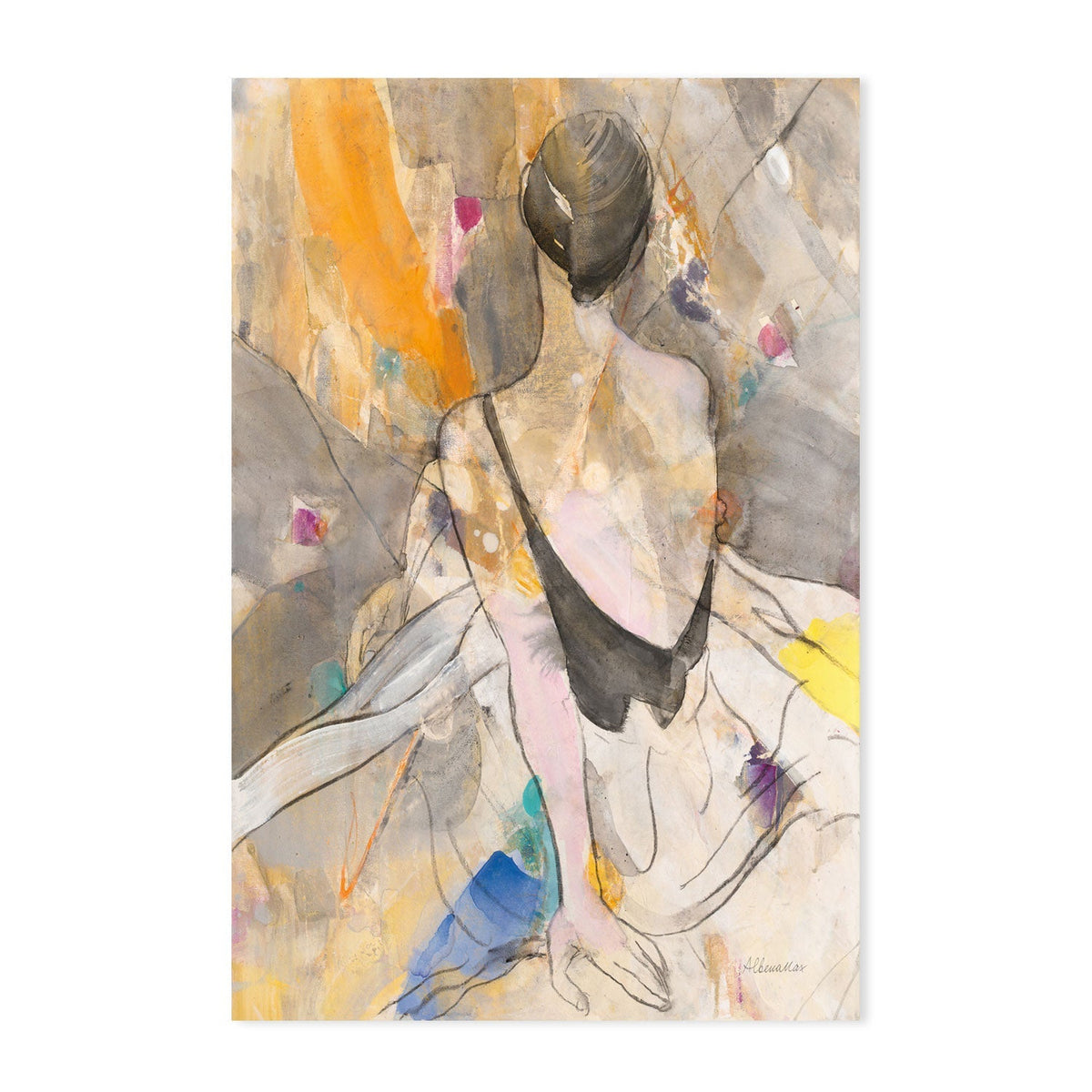 wall-art-print-canvas-poster-framed-Abstract Ballerina, Style B , By Albena Hristova-GIOIA-WALL-ART