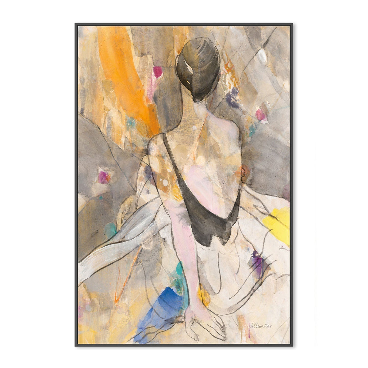 wall-art-print-canvas-poster-framed-Abstract Ballerina, Style B , By Albena Hristova-GIOIA-WALL-ART