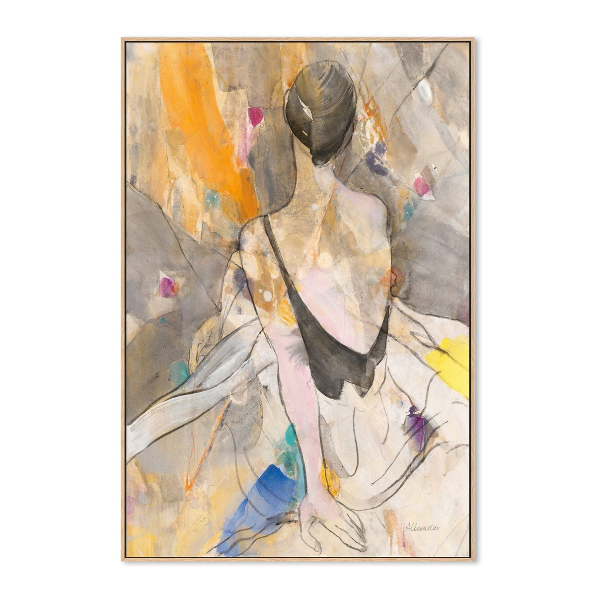 wall-art-print-canvas-poster-framed-Abstract Ballerina, Style B , By Albena Hristova-GIOIA-WALL-ART
