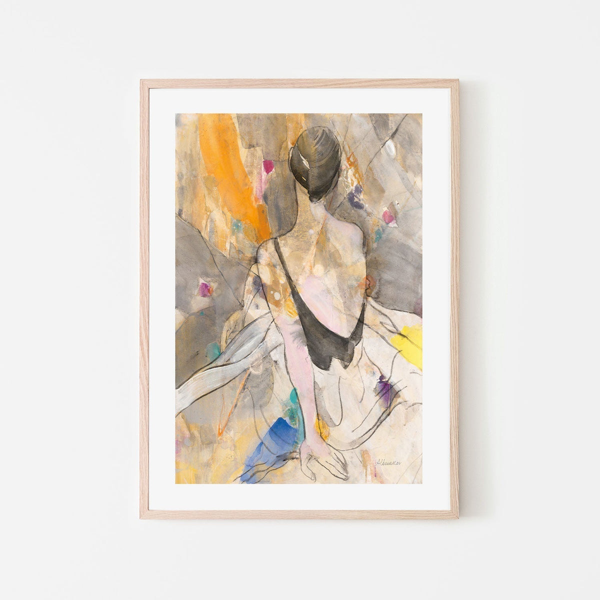 wall-art-print-canvas-poster-framed-Abstract Ballerina, Style B , By Albena Hristova-GIOIA-WALL-ART