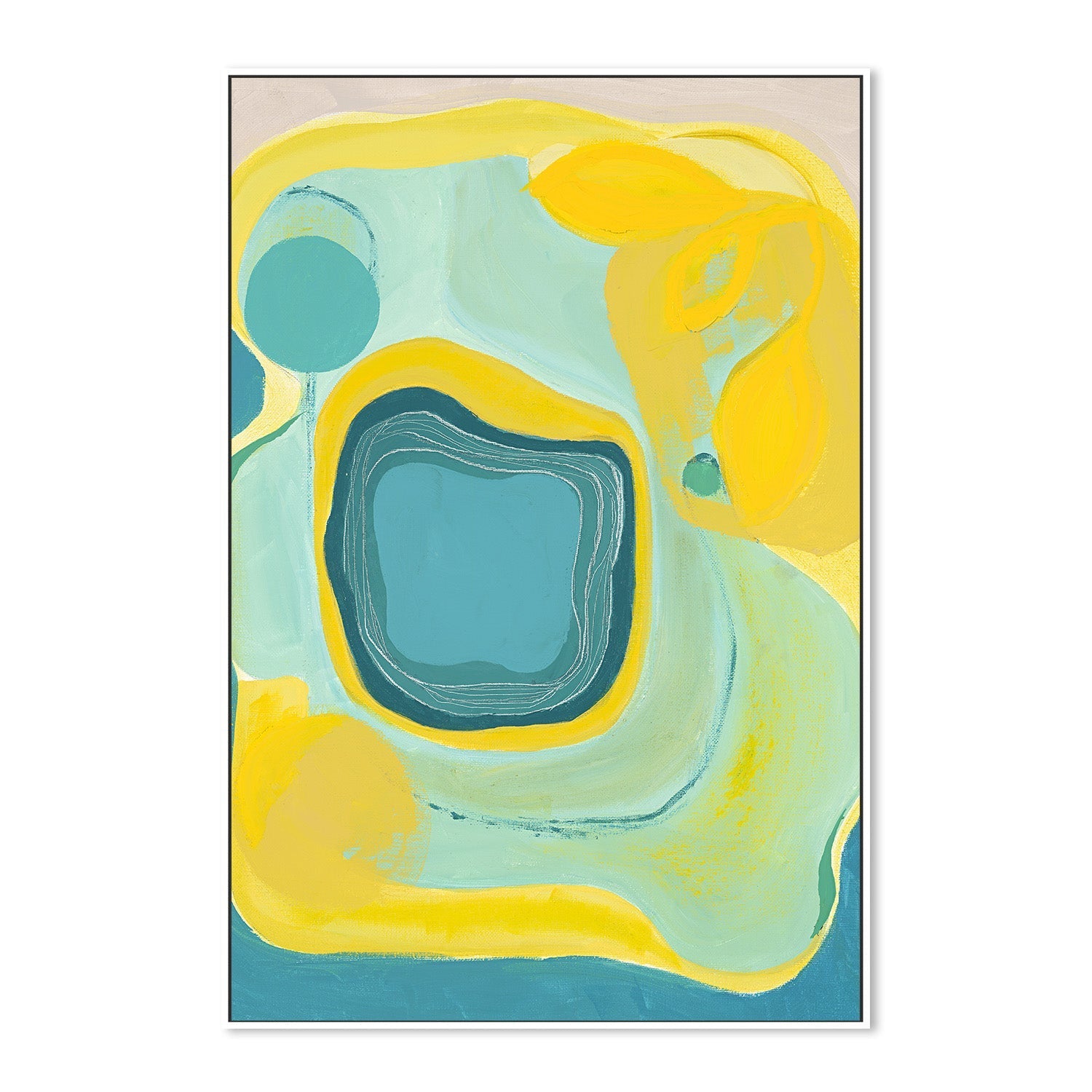 wall-art-print-canvas-poster-framed-Abstract Bloom Yellow Teal , By Lynda Skye-5