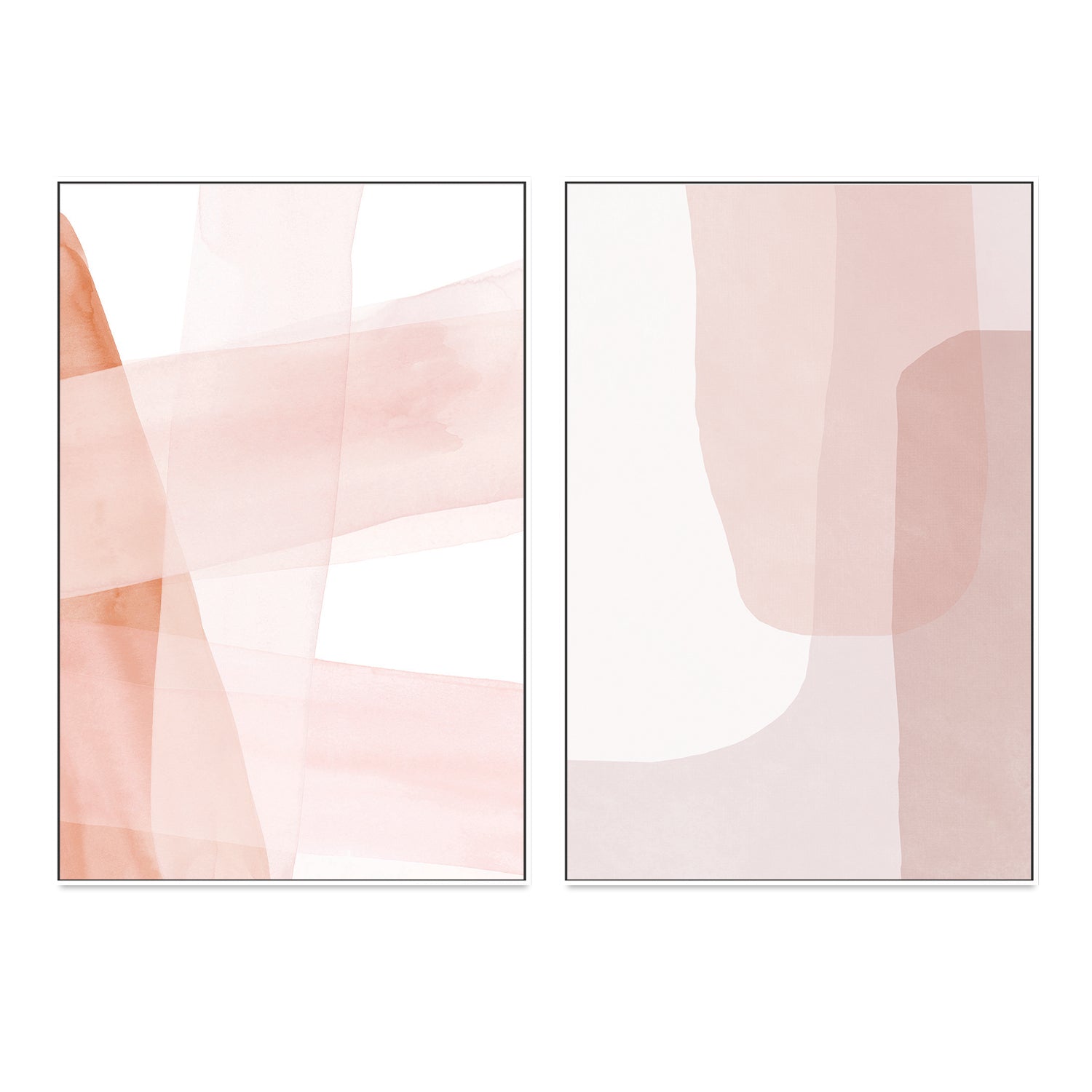 wall-art-print-canvas-poster-framed-Abstract Blush Copper Stripes-by-Dear Musketeer Studio-Gioia Wall Art