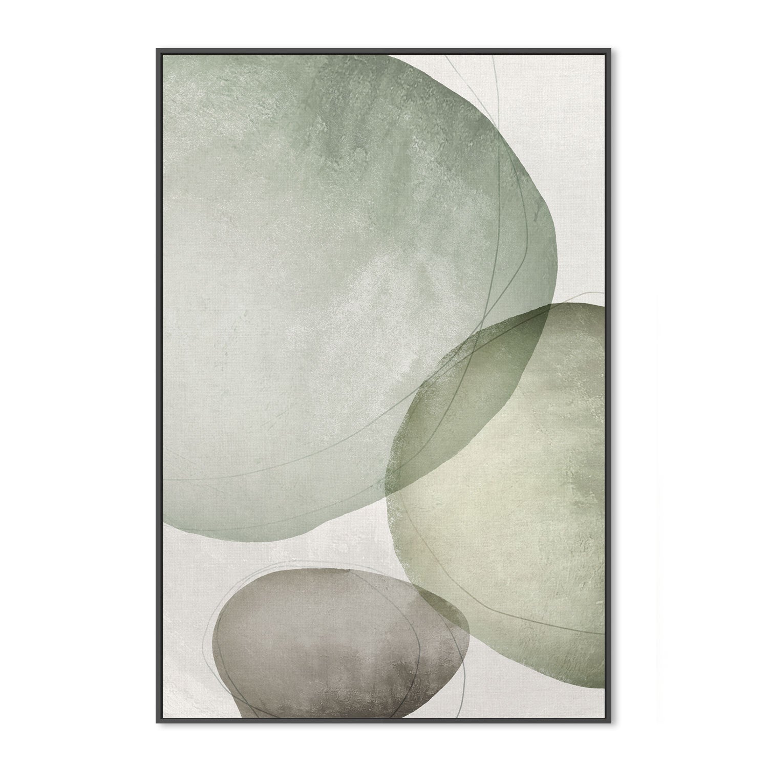 wall-art-print-canvas-poster-framed-Abstract Circles Sage-by-Dear Musketeer Studio-Gioia Wall Art