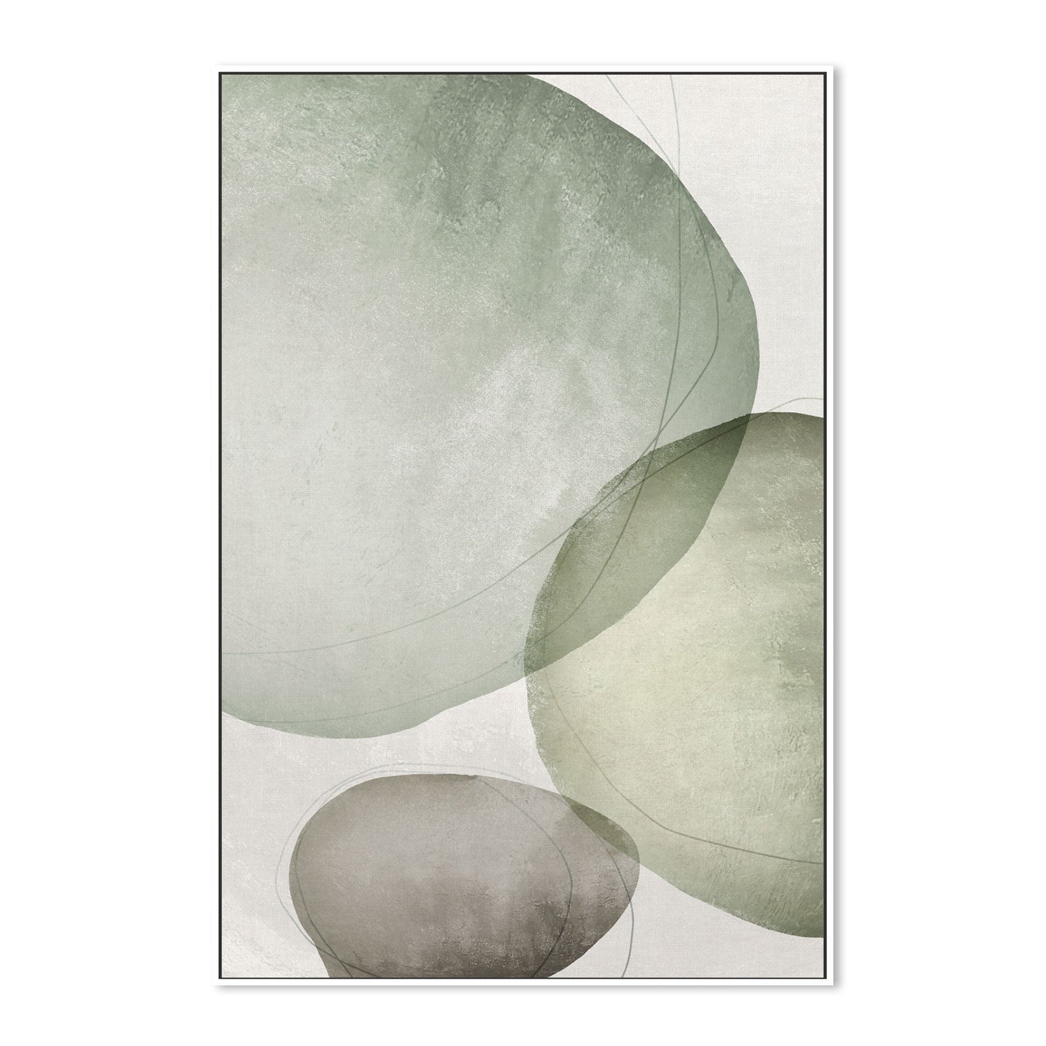 wall-art-print-canvas-poster-framed-Abstract Circles Sage-by-Dear Musketeer Studio-Gioia Wall Art