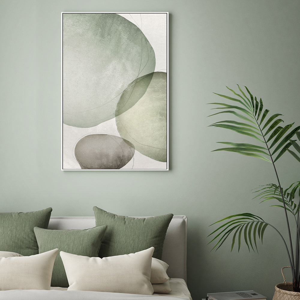 wall-art-print-canvas-poster-framed-Abstract Circles Sage-by-Dear Musketeer Studio-Gioia Wall Art