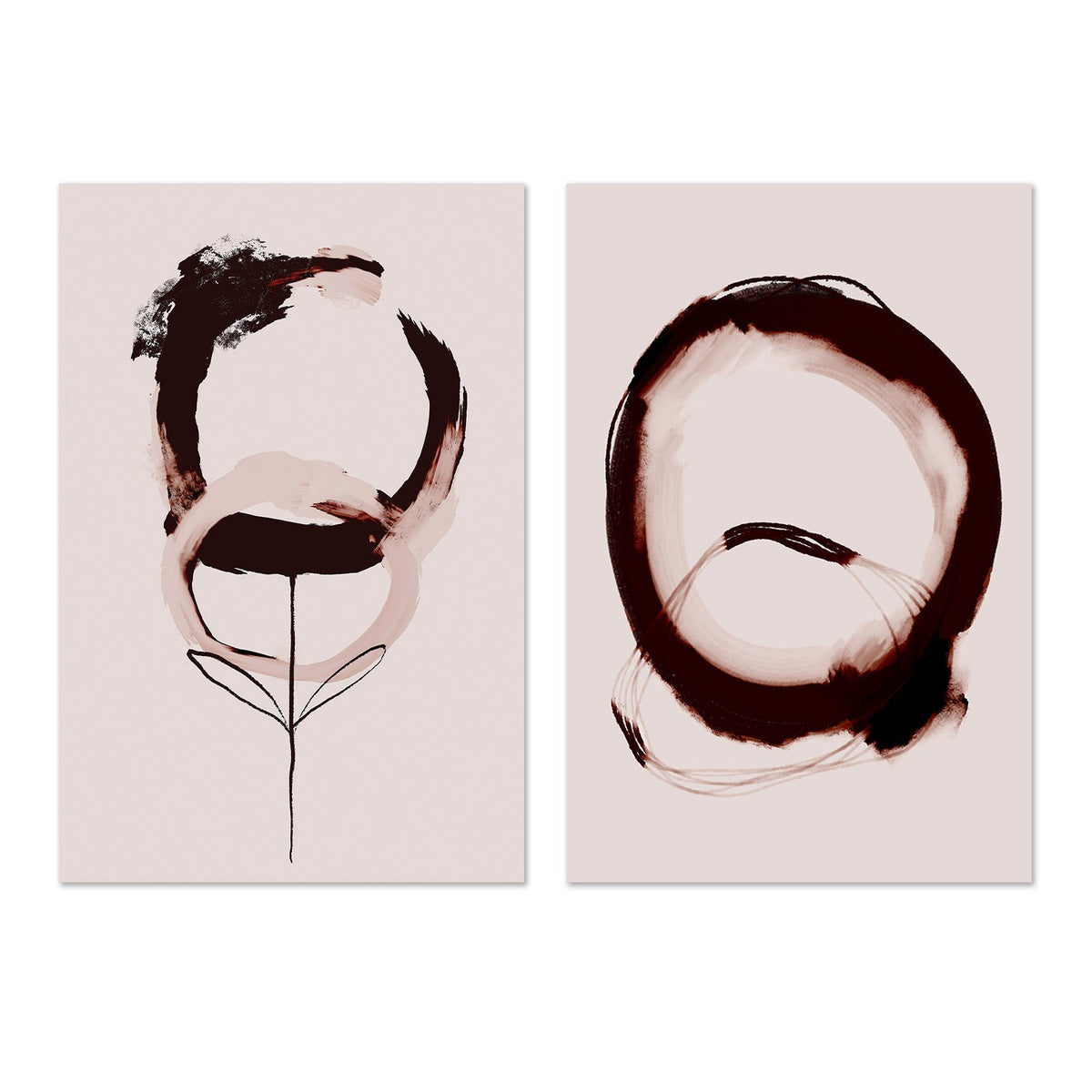 wall-art-print-canvas-poster-framed-Abstract Coffee, Style A & B, Set Of 2 , By Treechild-GIOIA-WALL-ART