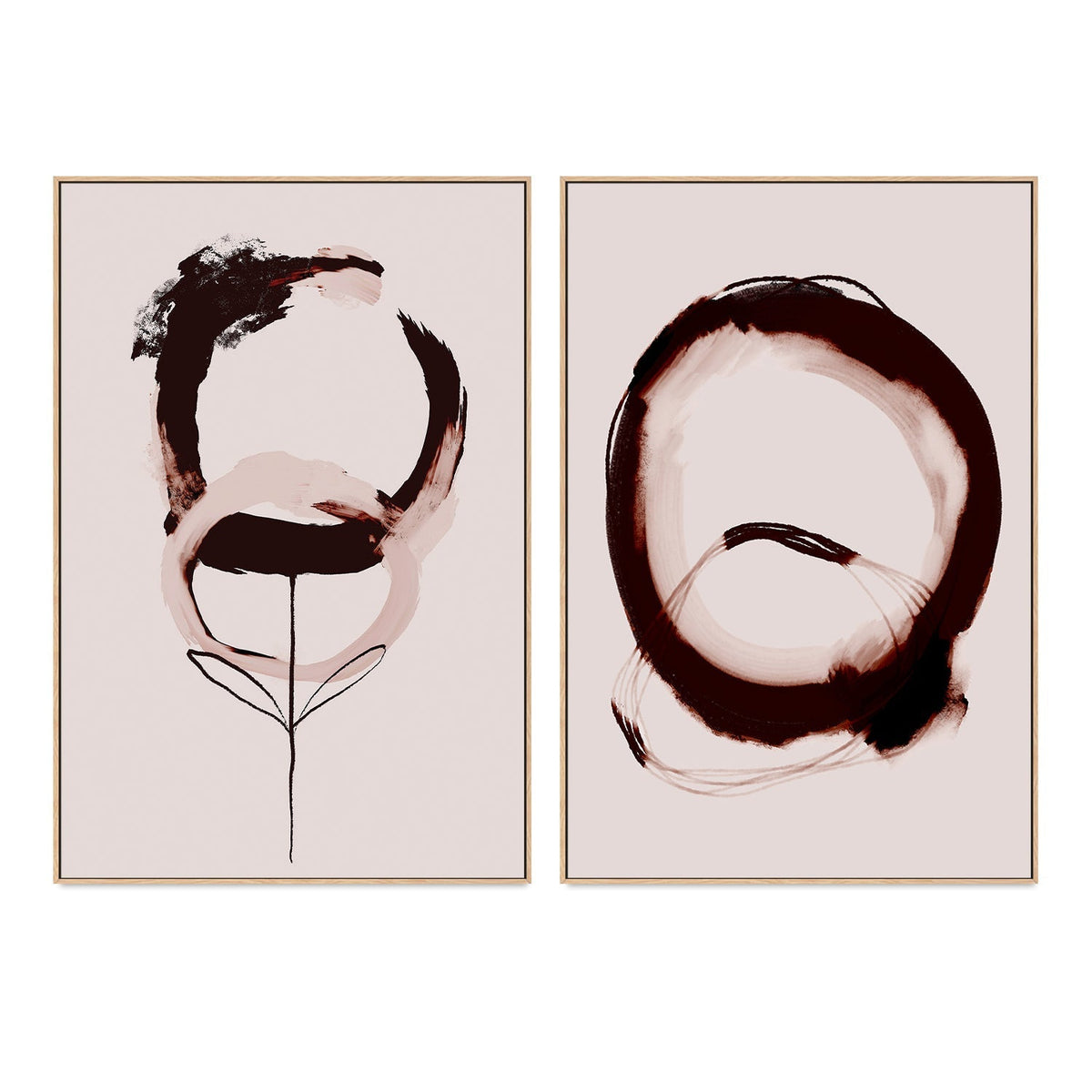 wall-art-print-canvas-poster-framed-Abstract Coffee, Style A & B, Set Of 2 , By Treechild-GIOIA-WALL-ART