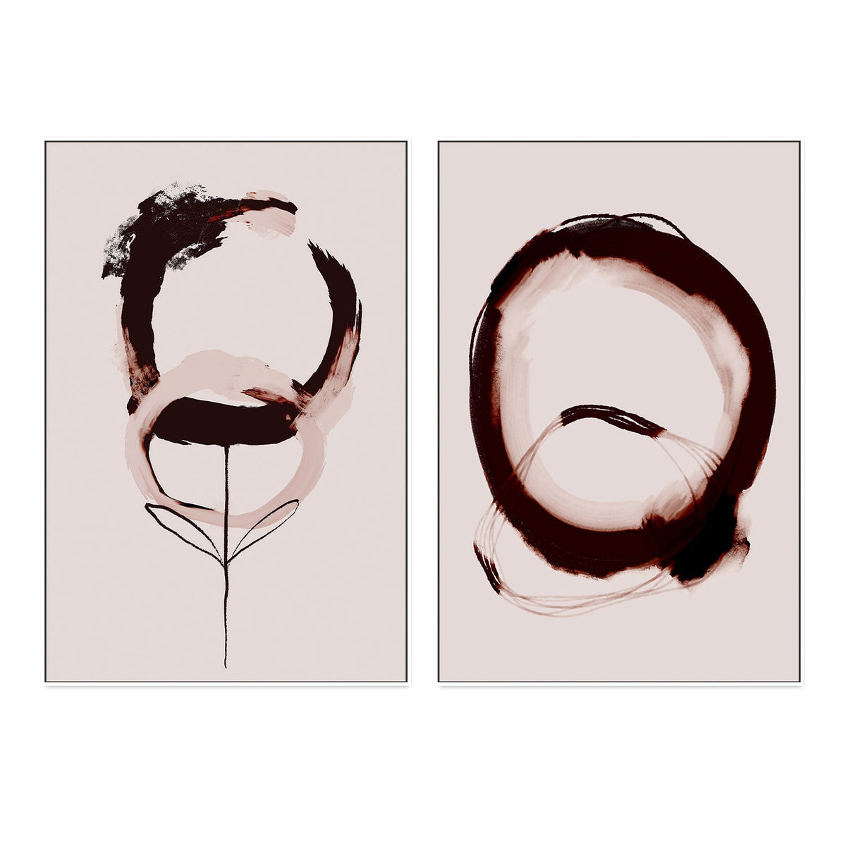 wall-art-print-canvas-poster-framed-Abstract Coffee, Style A & B, Set Of 2 , By Treechild-GIOIA-WALL-ART