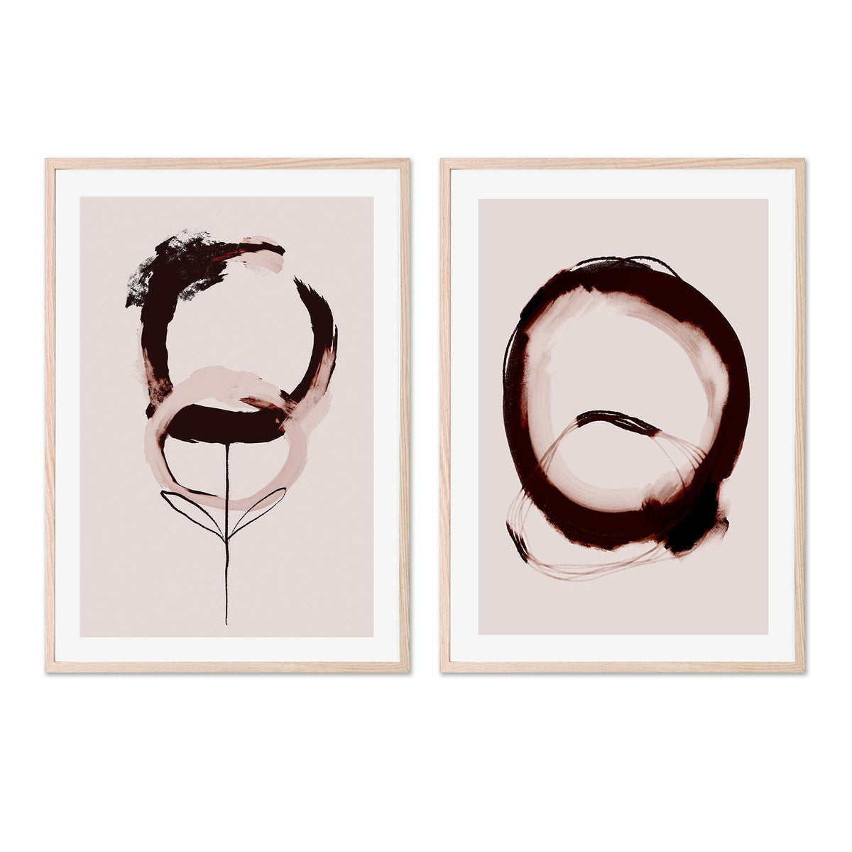 wall-art-print-canvas-poster-framed-Abstract Coffee, Style A & B, Set Of 2 , By Treechild-GIOIA-WALL-ART