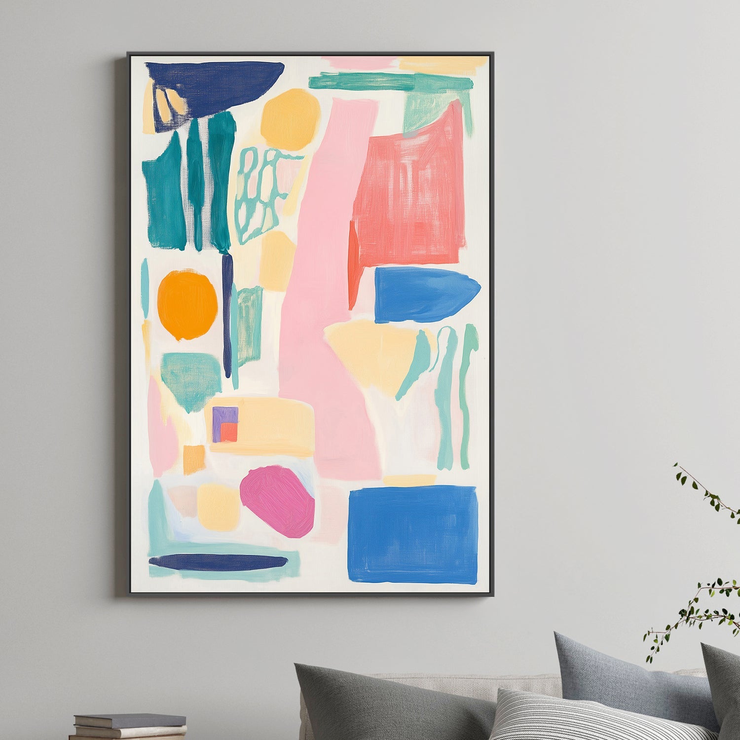 wall-art-print-canvas-poster-framed-Abstract Colorful Geometry , By Melloi Art Prints-2