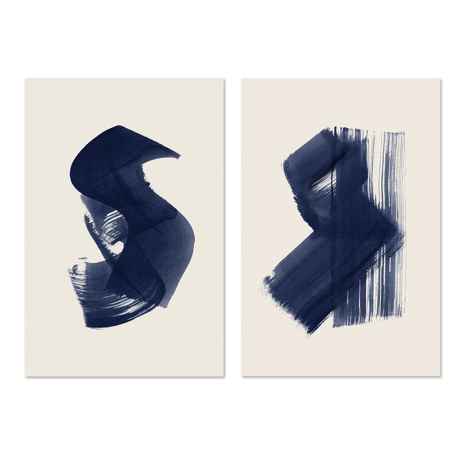 wall-art-print-canvas-poster-framed-Abstract, Dark Navy, Set of 2-by-Danushka Abeygoda-Gioia Wall Art