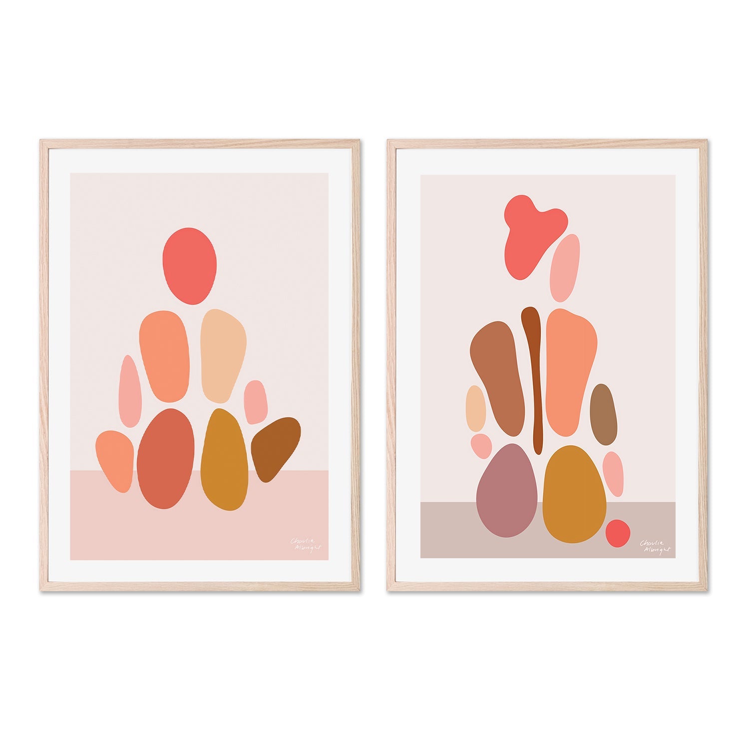 wall-art-print-canvas-poster-framed-Abstract Female Figure, Style B & D, Set Of 2 , By Moments By Charlie-GIOIA-WALL-ART