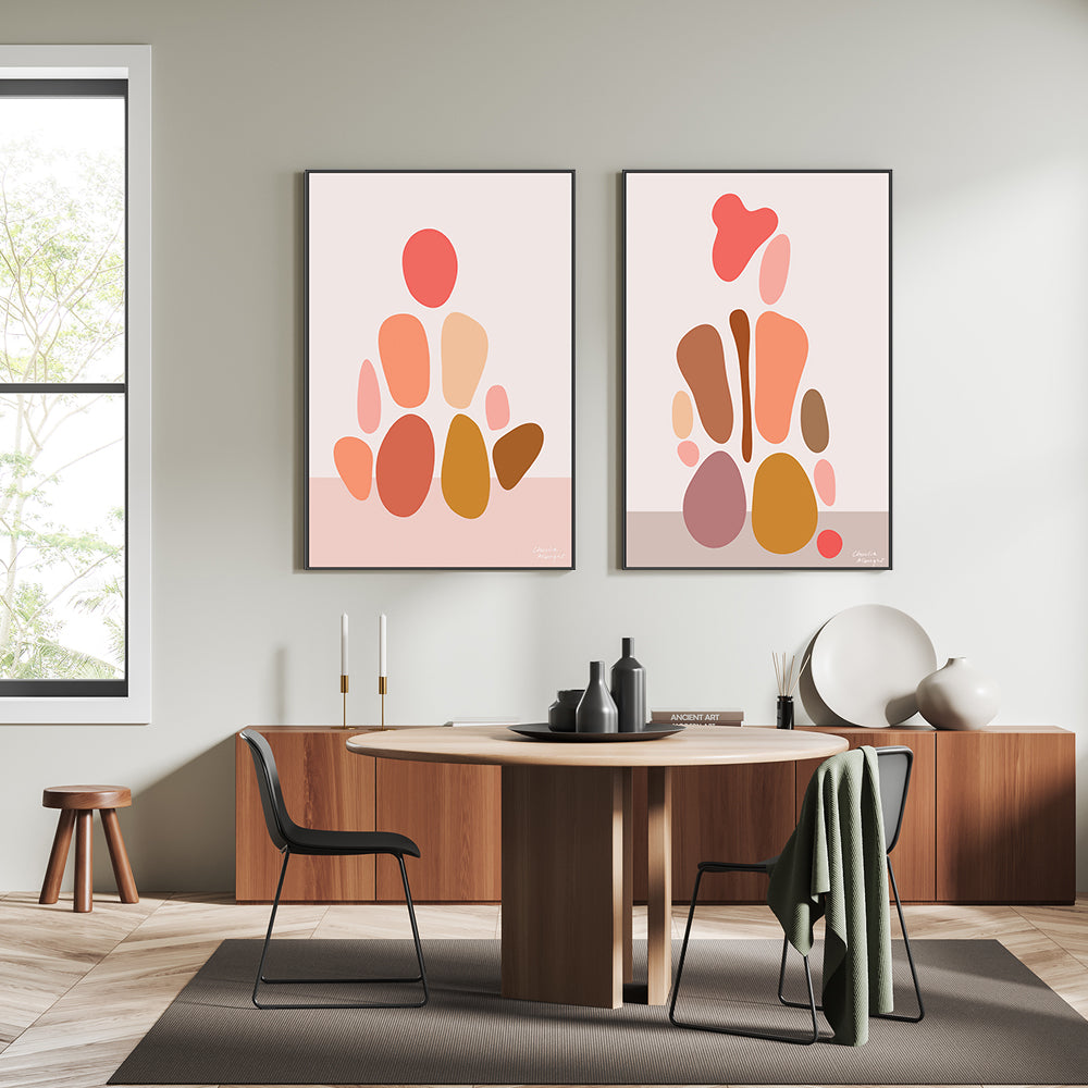 wall-art-print-canvas-poster-framed-Abstract Female Figure, Style B & D, Set Of 2 , By Moments By Charlie-GIOIA-WALL-ART