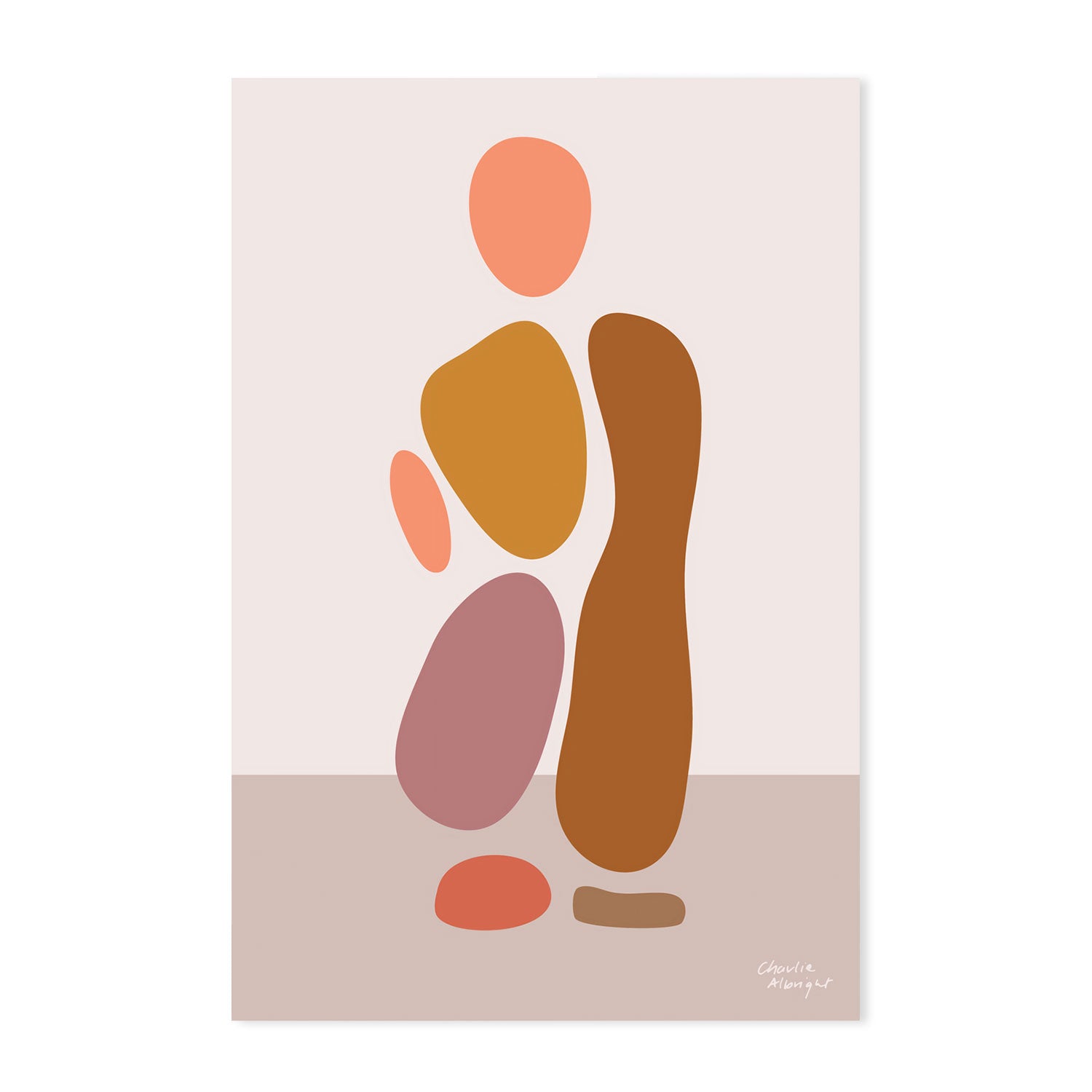 wall-art-print-canvas-poster-framed-Abstract Female Figure, Style C, D & E, Set Of 3 , By Moments By Charlie-GIOIA-WALL-ART