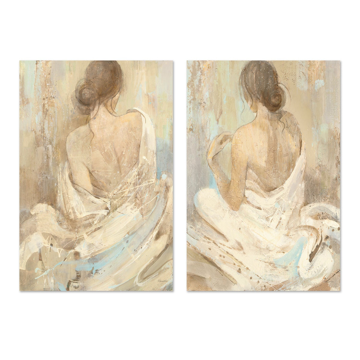 wall-art-print-canvas-poster-framed-Abstract Figure, Style A & B, Set Of 2 , By Albena Hristova-GIOIA-WALL-ART