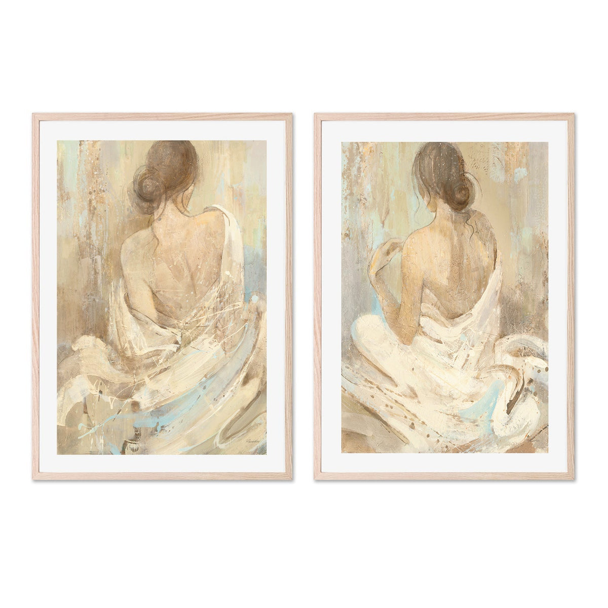 wall-art-print-canvas-poster-framed-Abstract Figure, Style A & B, Set Of 2 , By Albena Hristova-GIOIA-WALL-ART