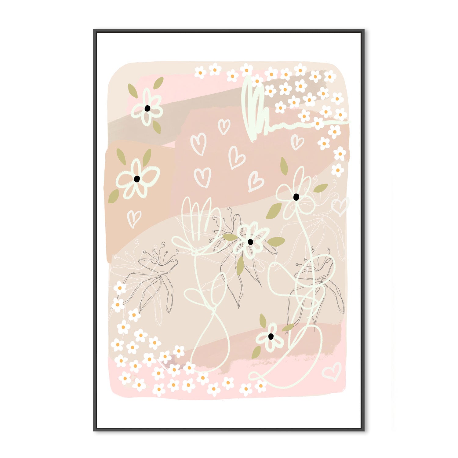 wall-art-print-canvas-poster-framed-Abstract Floral Fun , By Leah Straatsma-3