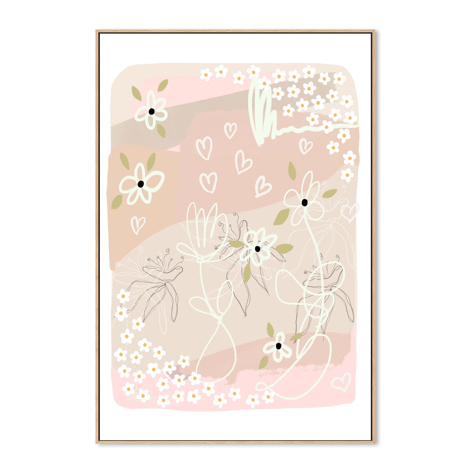 wall-art-print-canvas-poster-framed-Abstract Floral Fun , By Leah Straatsma-4