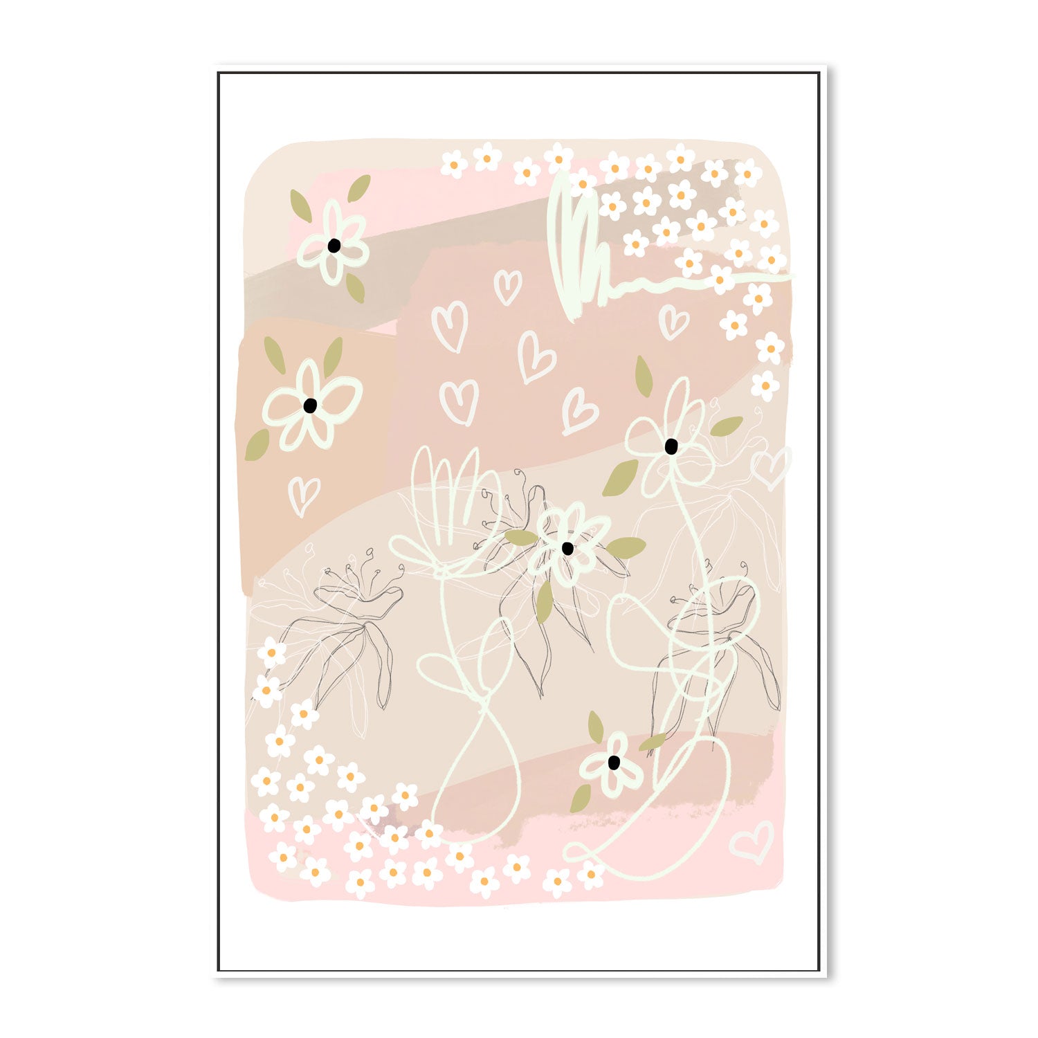 wall-art-print-canvas-poster-framed-Abstract Floral Fun , By Leah Straatsma-5