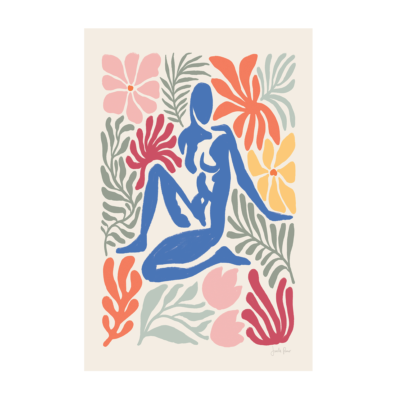 wall-art-print-canvas-poster-framed-Abstract Garden, Style A & B, Set Of 2-7