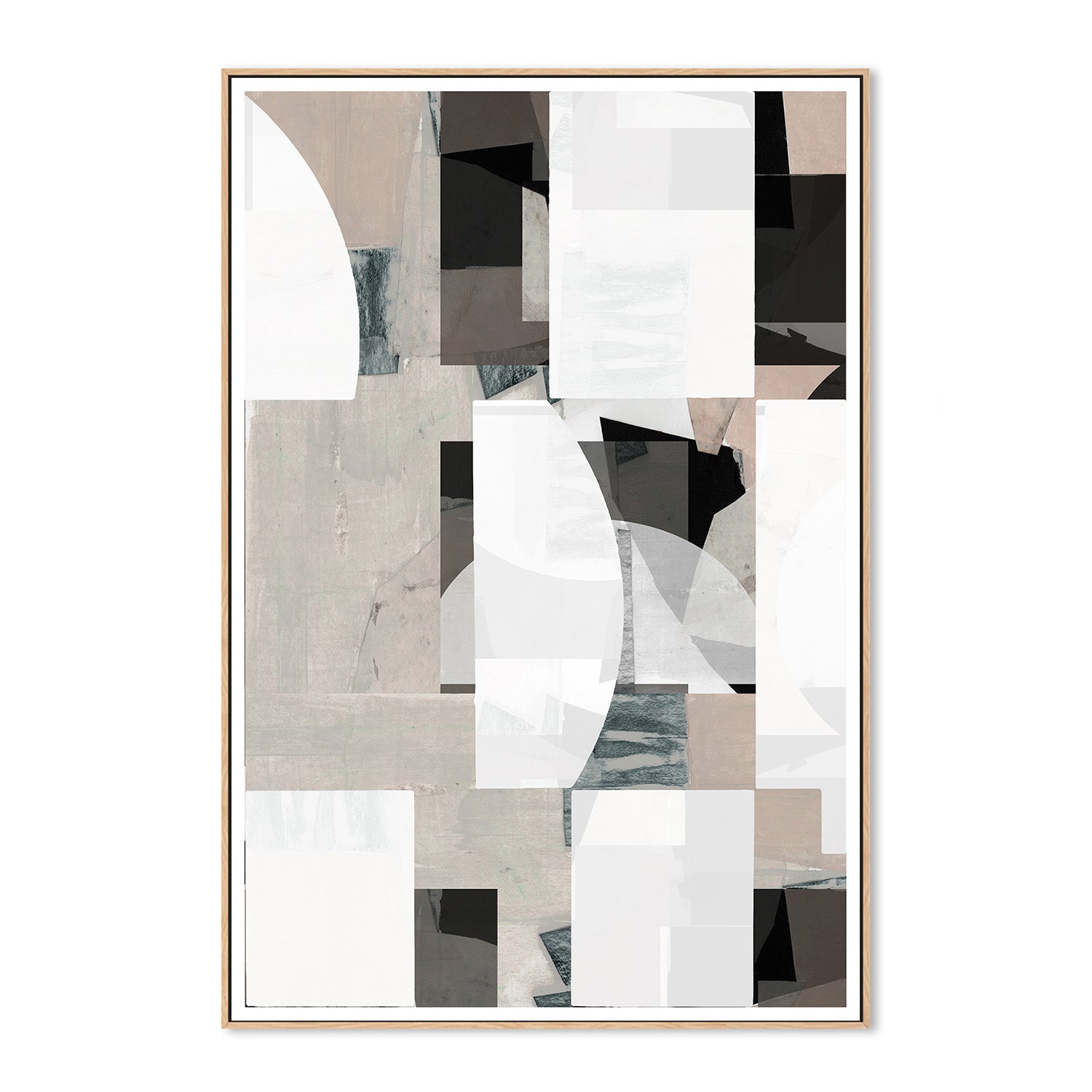 wall-art-print-canvas-poster-framed-Abstract Mocha Black White Composition, Style A-4