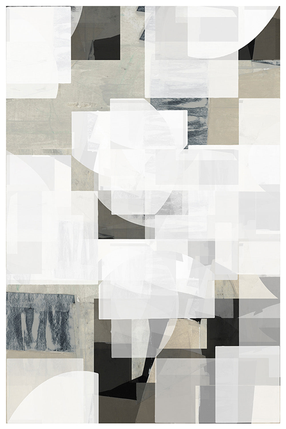 wall-art-print-canvas-poster-framed-Abstract Mocha Black White Composition, Style C-1
