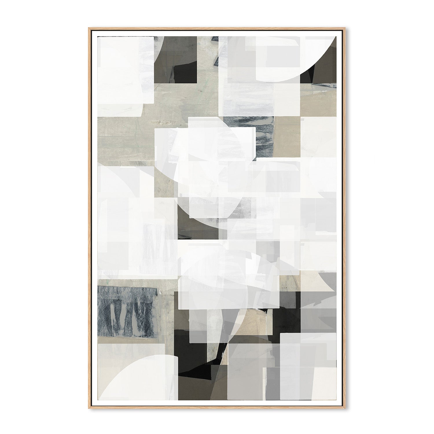 wall-art-print-canvas-poster-framed-Abstract Mocha Black White Composition, Style C-4