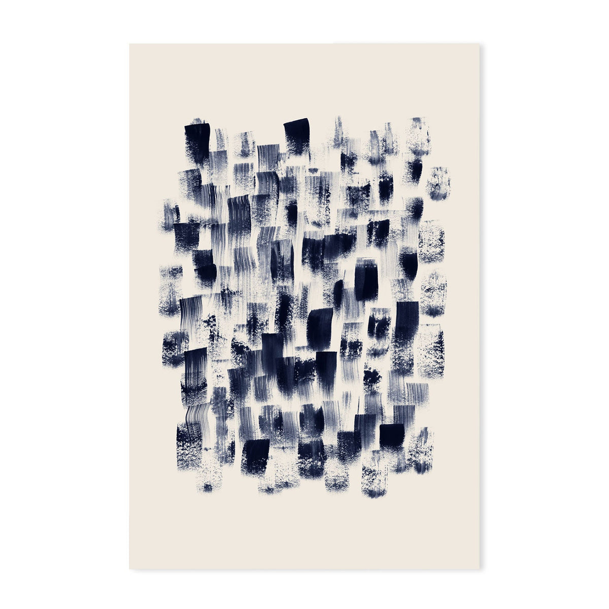 wall-art-print-canvas-poster-framed-Abstract, Navy Rain Rhythm, Set of 2-by-Danushka Abeygoda-Gioia Wall Art