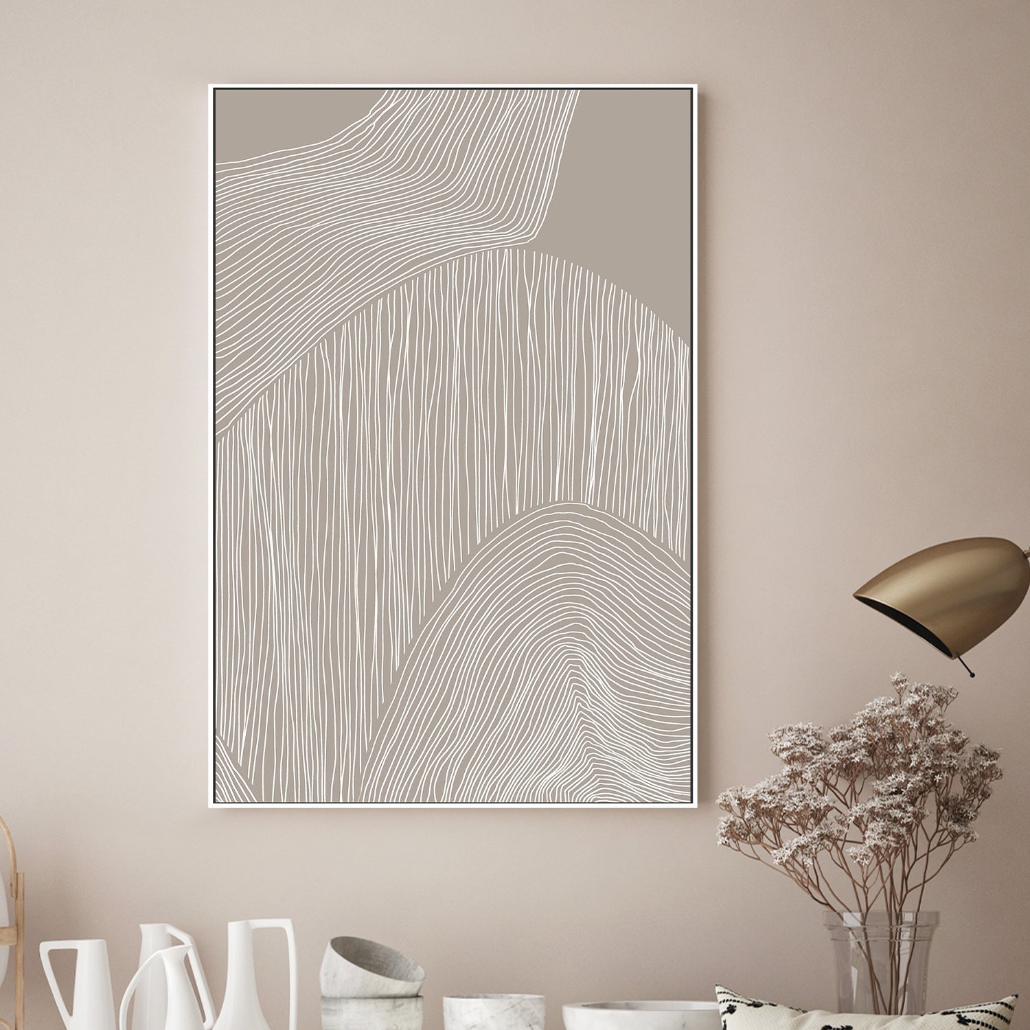 wall-art-print-canvas-poster-framed-Abstract Organic Lines-2