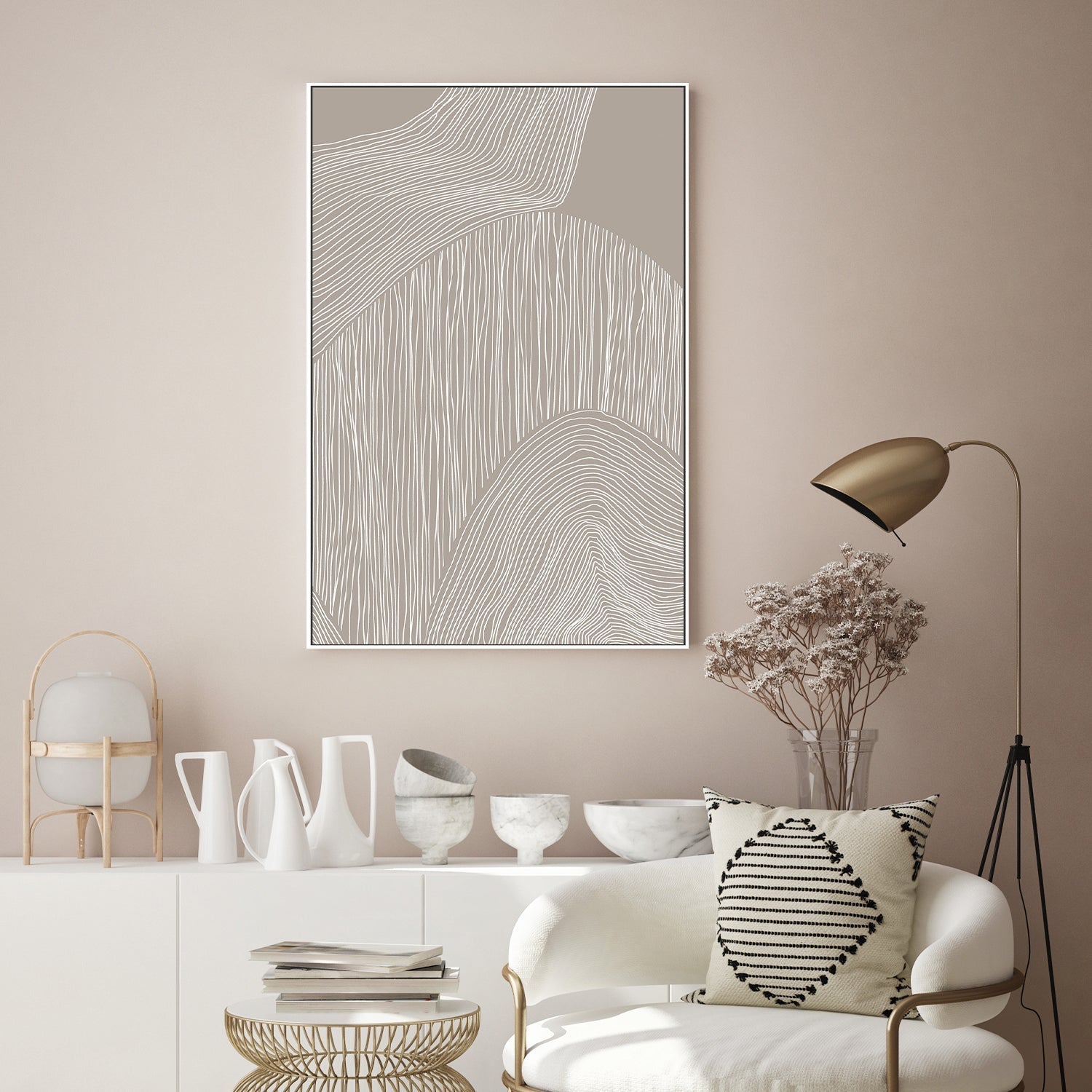 wall-art-print-canvas-poster-framed-Abstract Organic Lines-7
