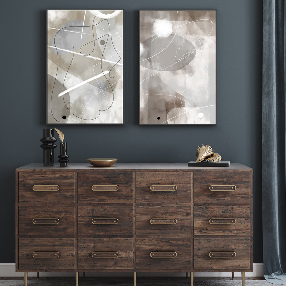 wall-art-print-canvas-poster-framed-Abstract Profile, Set Of 2-by-Plus X Studio-Gioia Wall Art